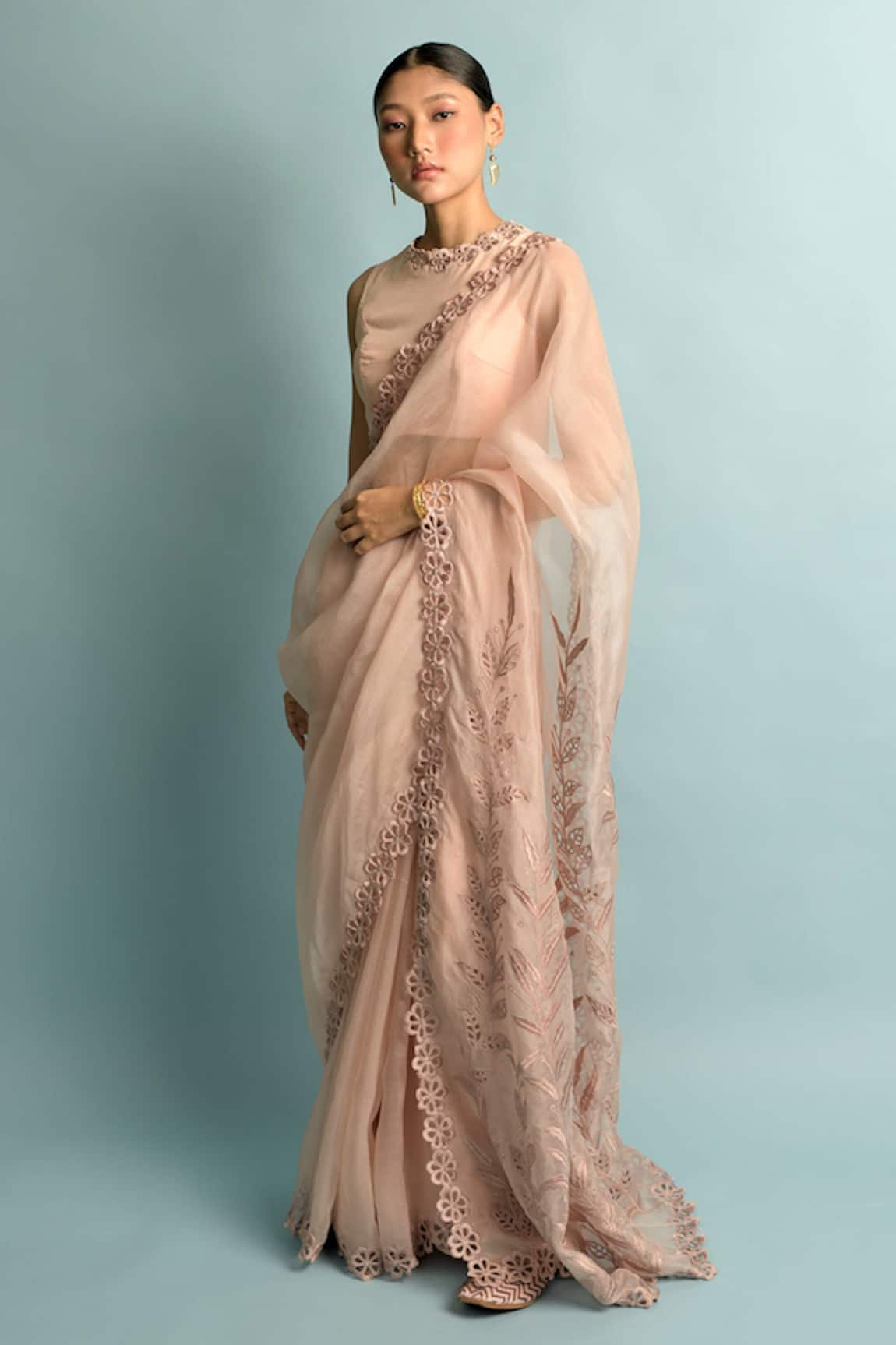 Karishma Khanduja Bareilly Organza Saree With Blouse