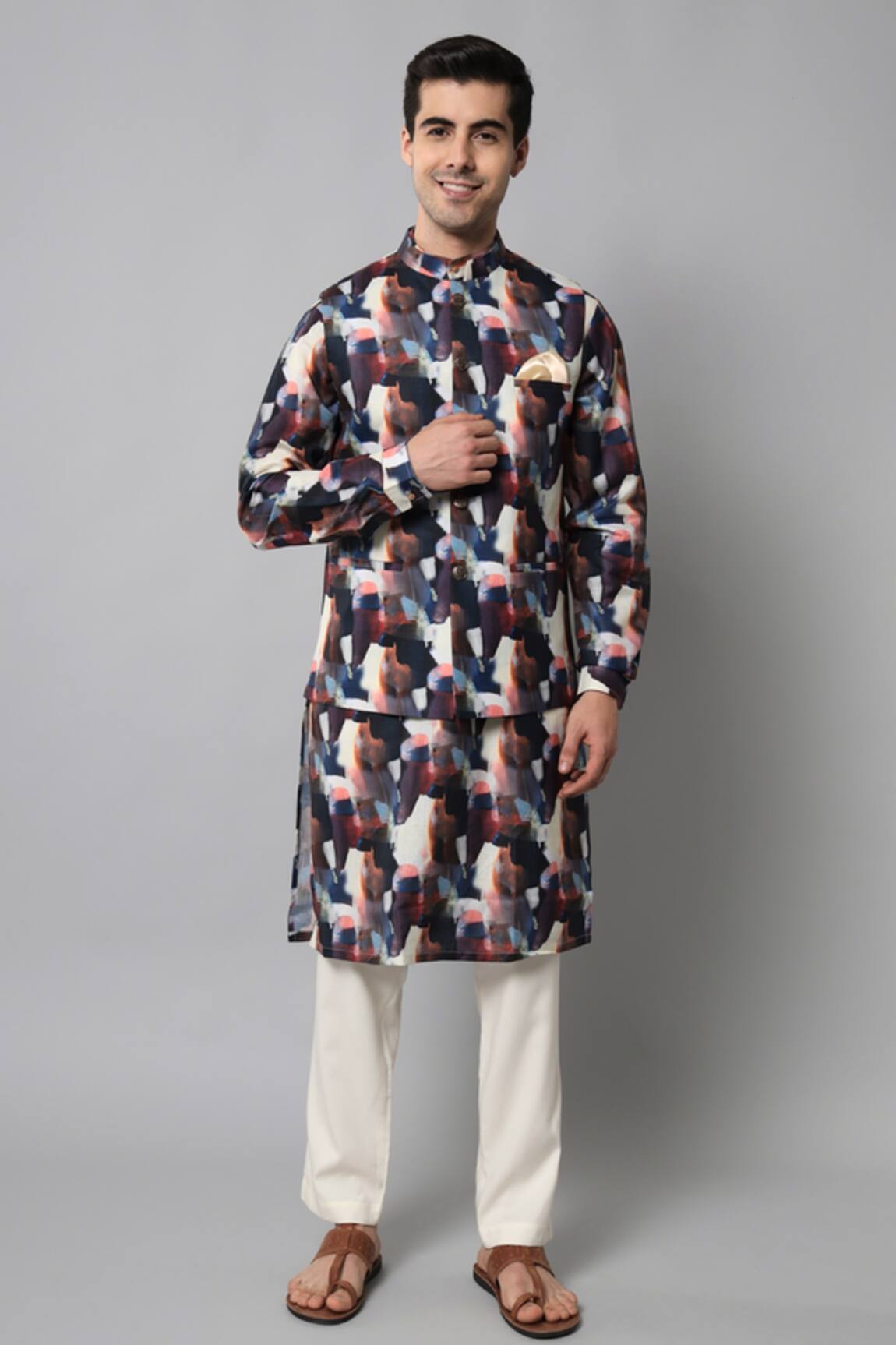 Soniya G Hand Painted Bundi & Kurta Set