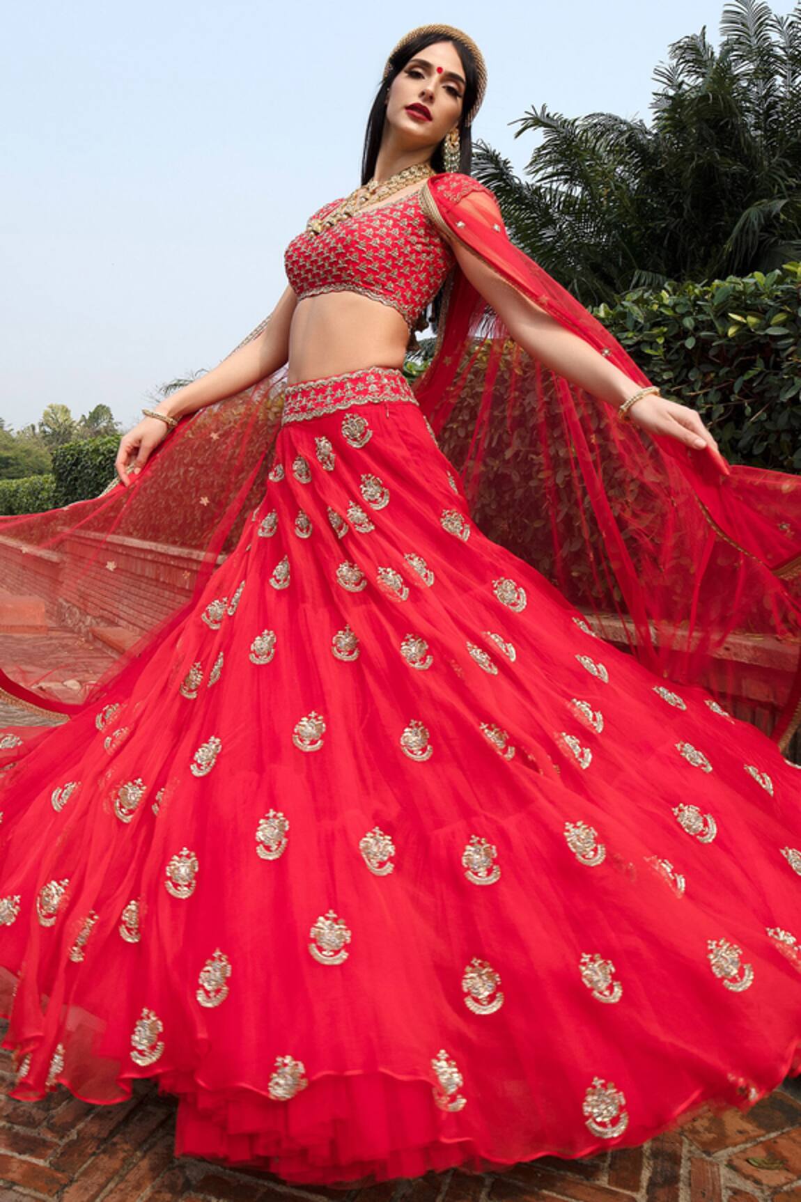 Keerthi Kadire Embroidered Bridal Lehenga Set 