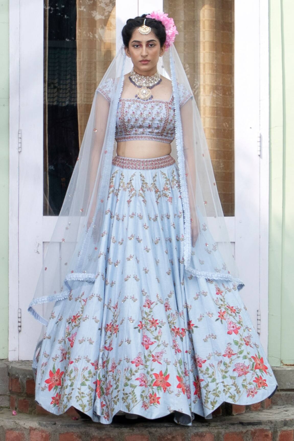 Keerthi Kadire Silk Embroidered Bridal Lehenga Set 