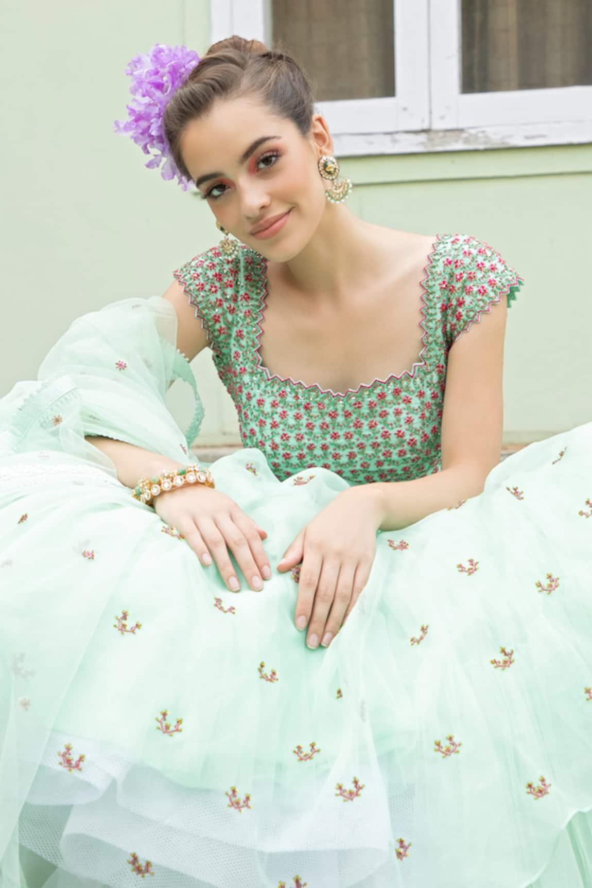 Keerthi Kadire Embroidered Bridal Lehenga Set 