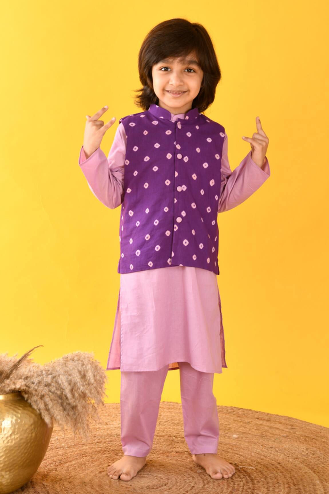 Kalp Bandhani Kurta Set with Pant 