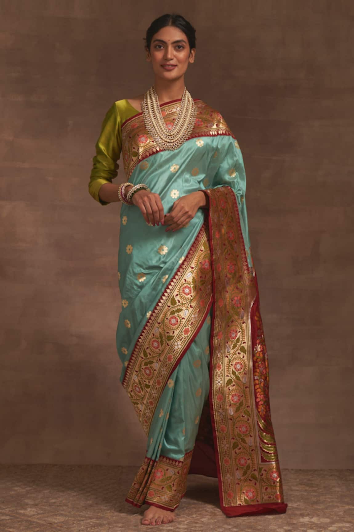 Kasturi Kundal Roop Bazar Kadiyal Border Zari Saree