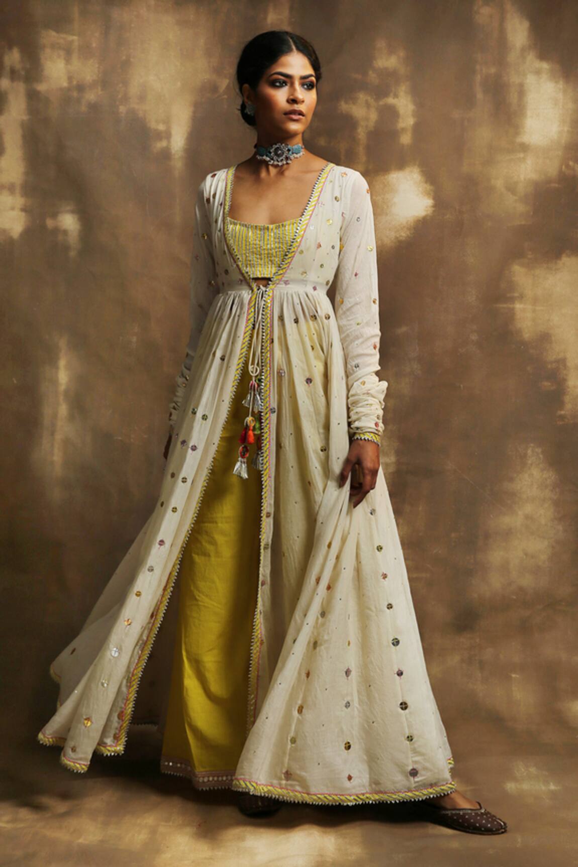 Karishma Khanduja Bareilly Chanderi Jacket & Pant Set