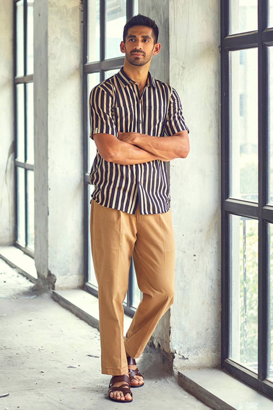 Kharakapas Smoke Striped Shirt