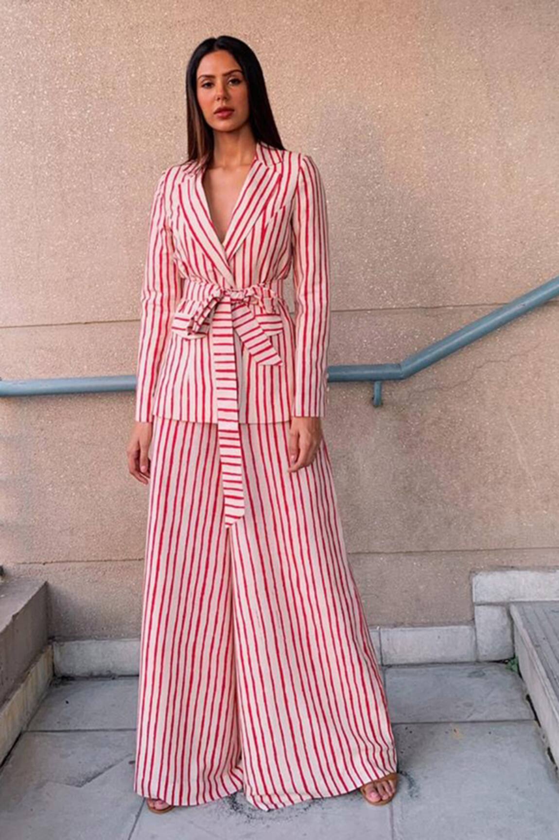 Koai Striped Jacket with Palazzo 