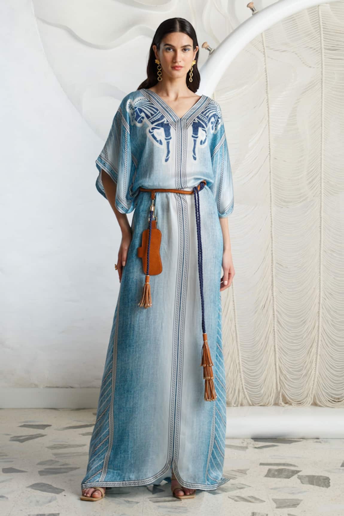 Kamaali Pret Horse Print Kaftan 