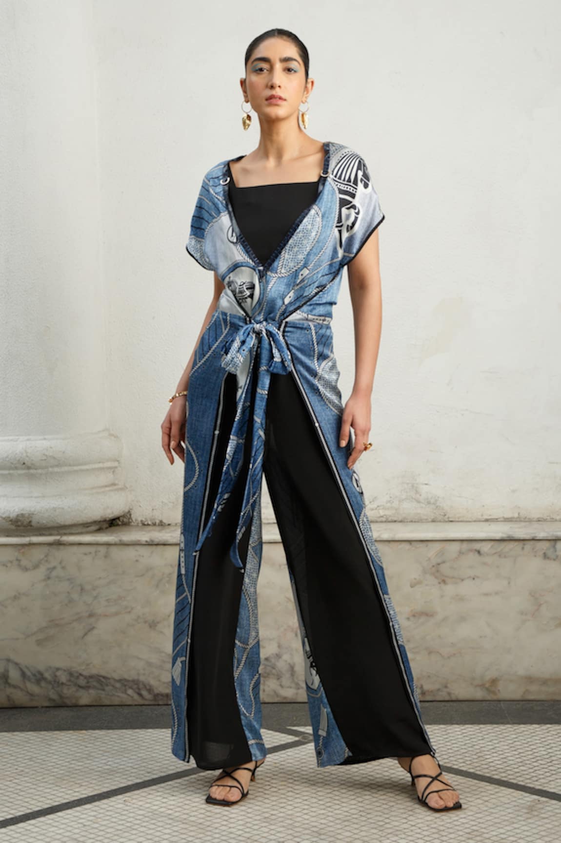 Kamaali Pret Printed Wrap Jumpsuit