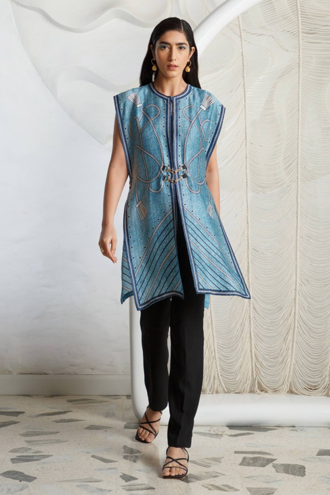 Kamaali Pret Printed Cover Up & Pant Set