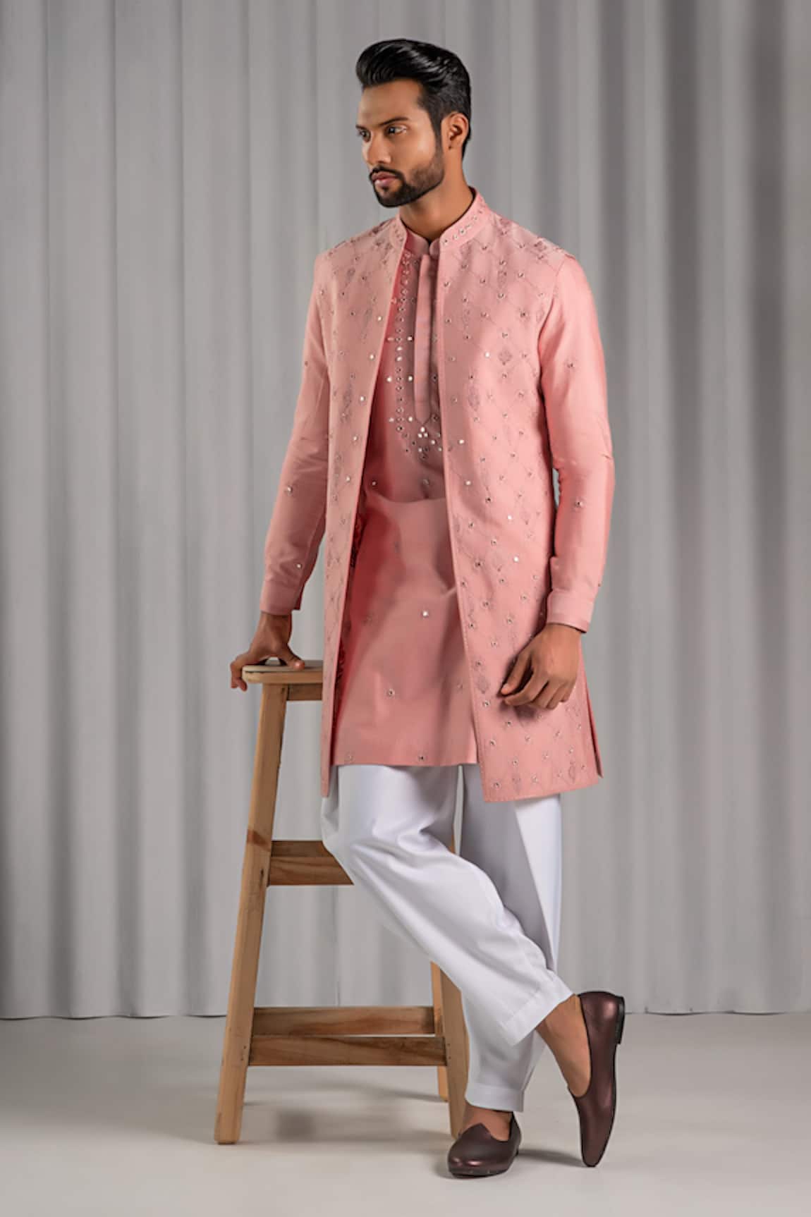 Punit Arora Embroidered Bundi & Kurta Set