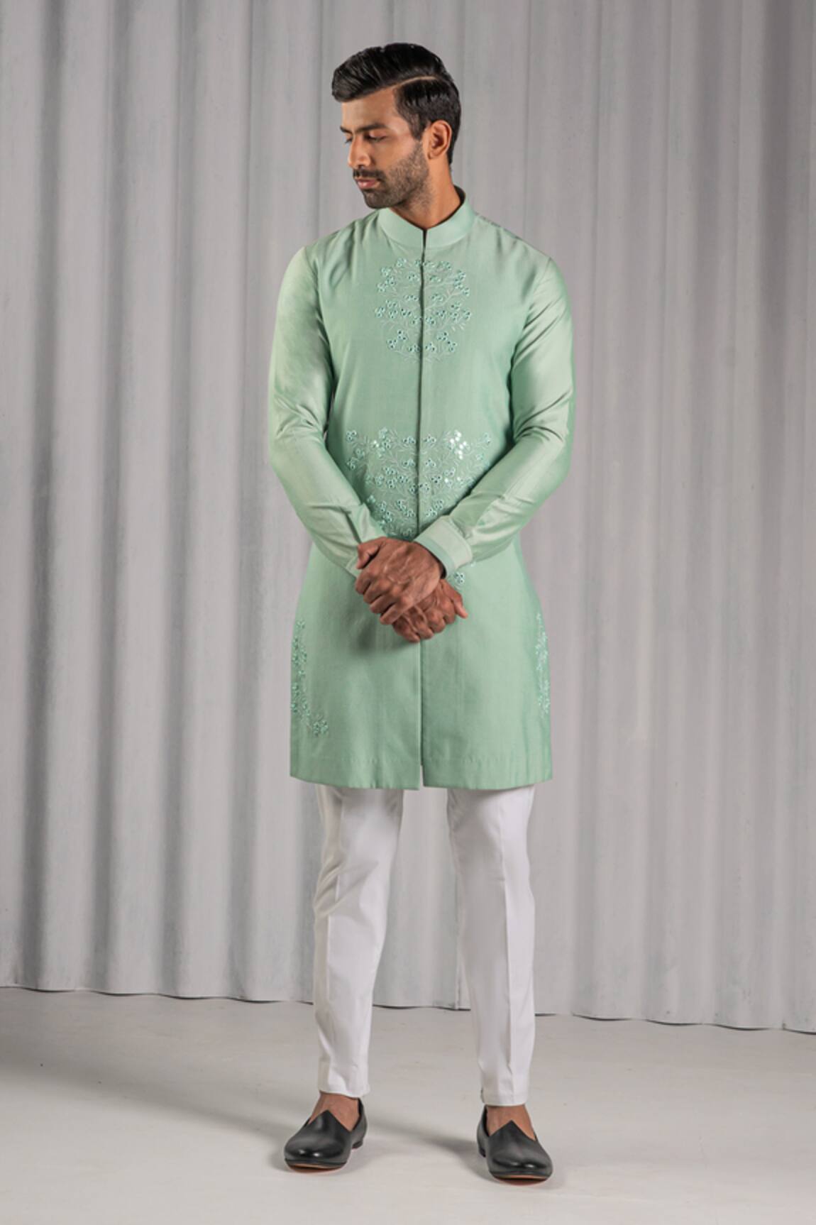 Punit Arora Cotton Silk Embroidered Kurta Set