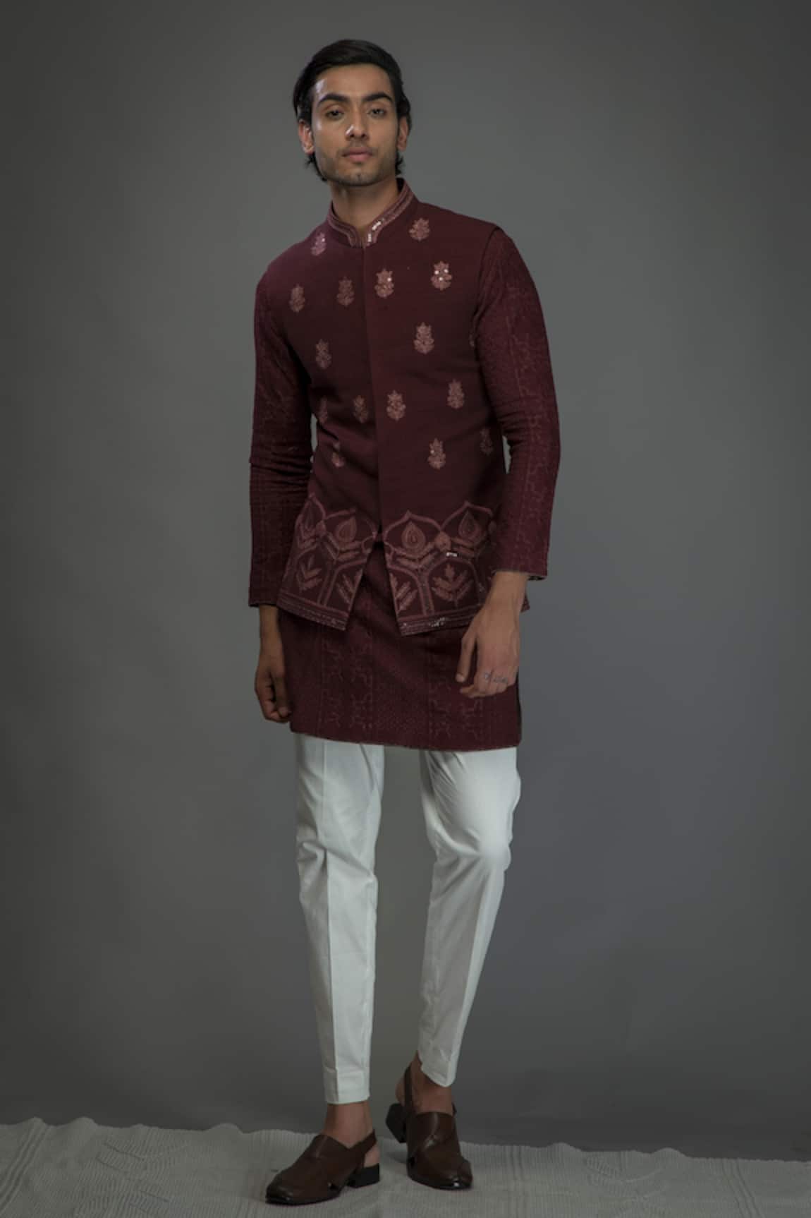 Punit Arora Silk Bundi & Kurta Set 