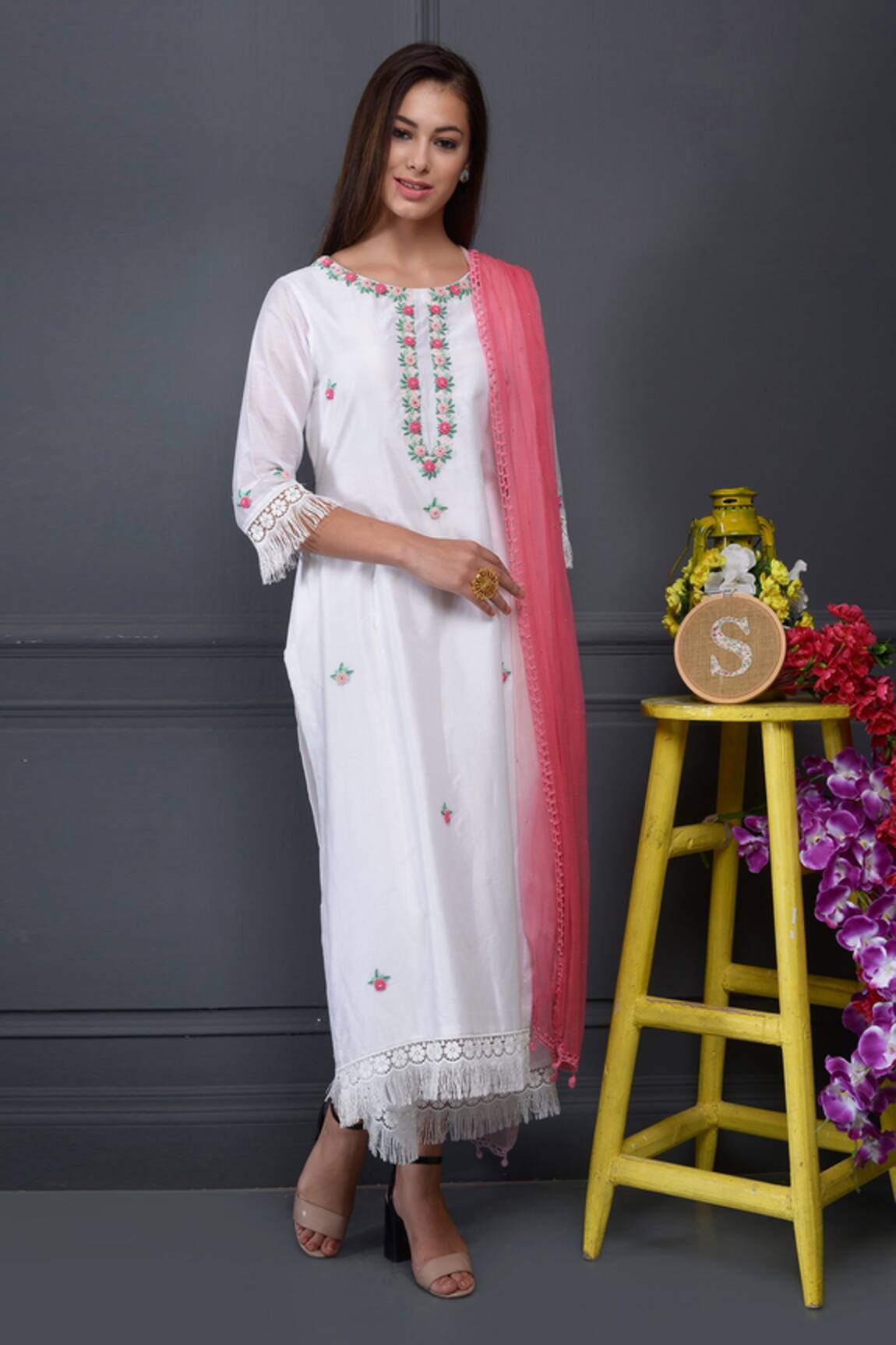 Surabhi Arya Silk Chanderi Kurta Set