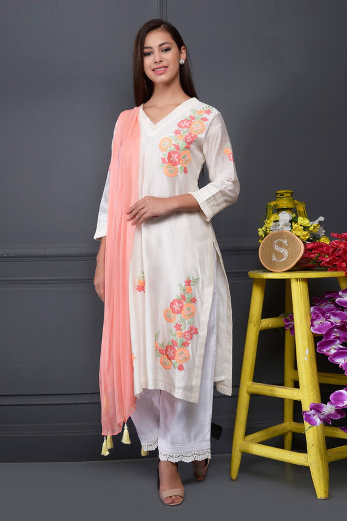 Surabhi Arya Silk Chanderi Kurta Set