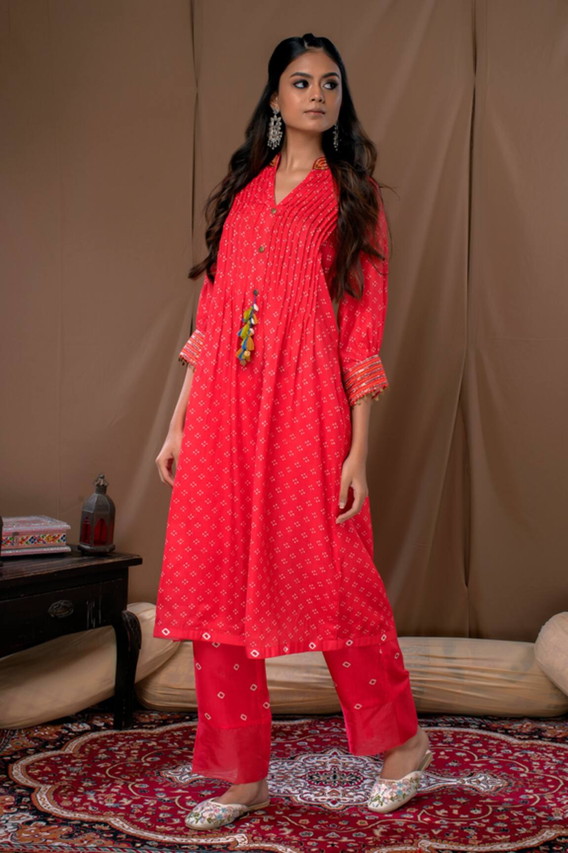 Label Kinjal Modi Pintucked Tunic & Pant Set