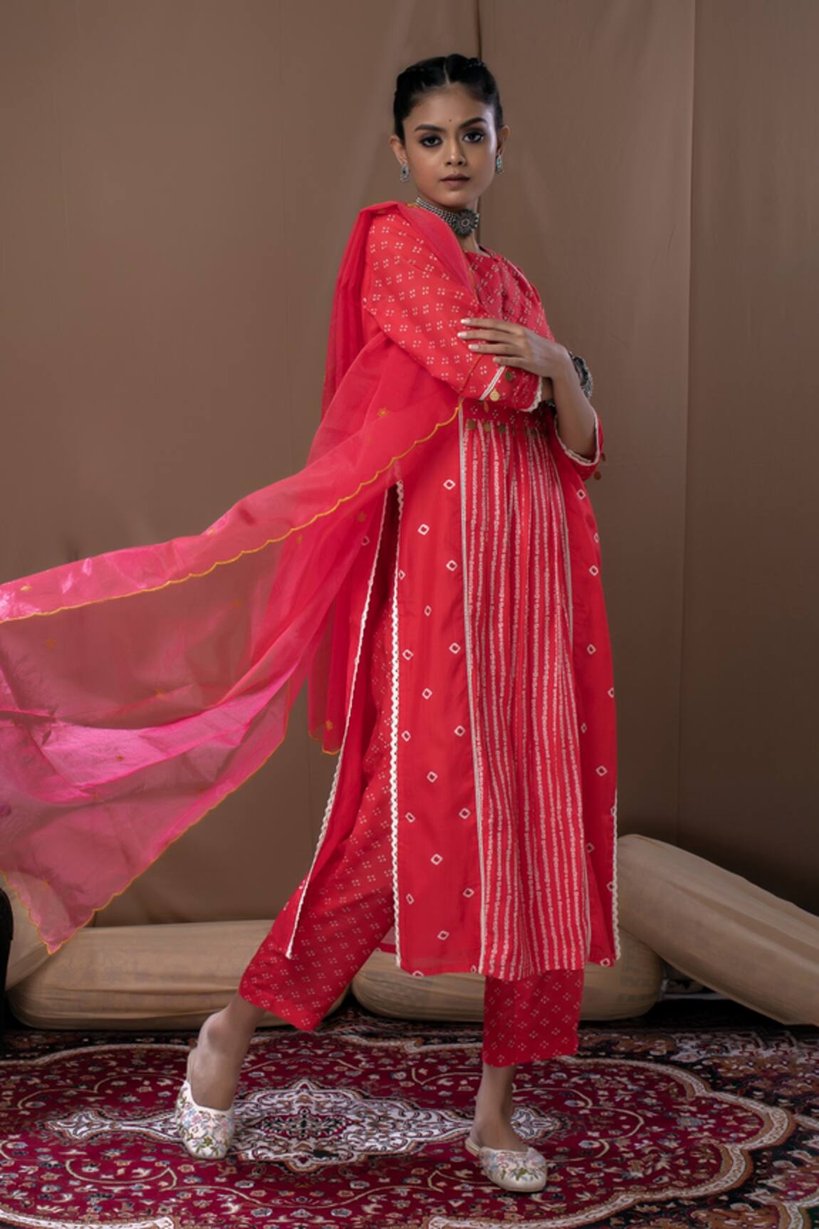 Label Kinjal Modi Bandhani Print Kurta Pant Set