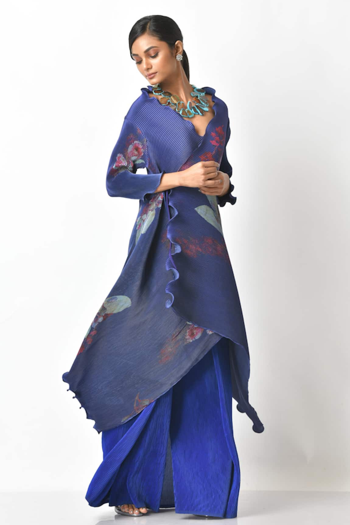 Kiran Uttam Ghosh Pleated Flared Pant 