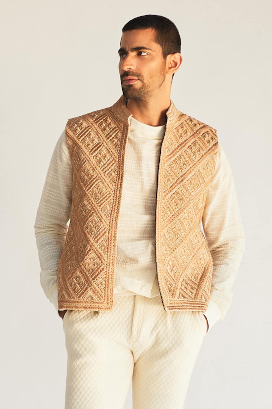 Kunal Anil Tanna Cotton Bundi & Pant Set