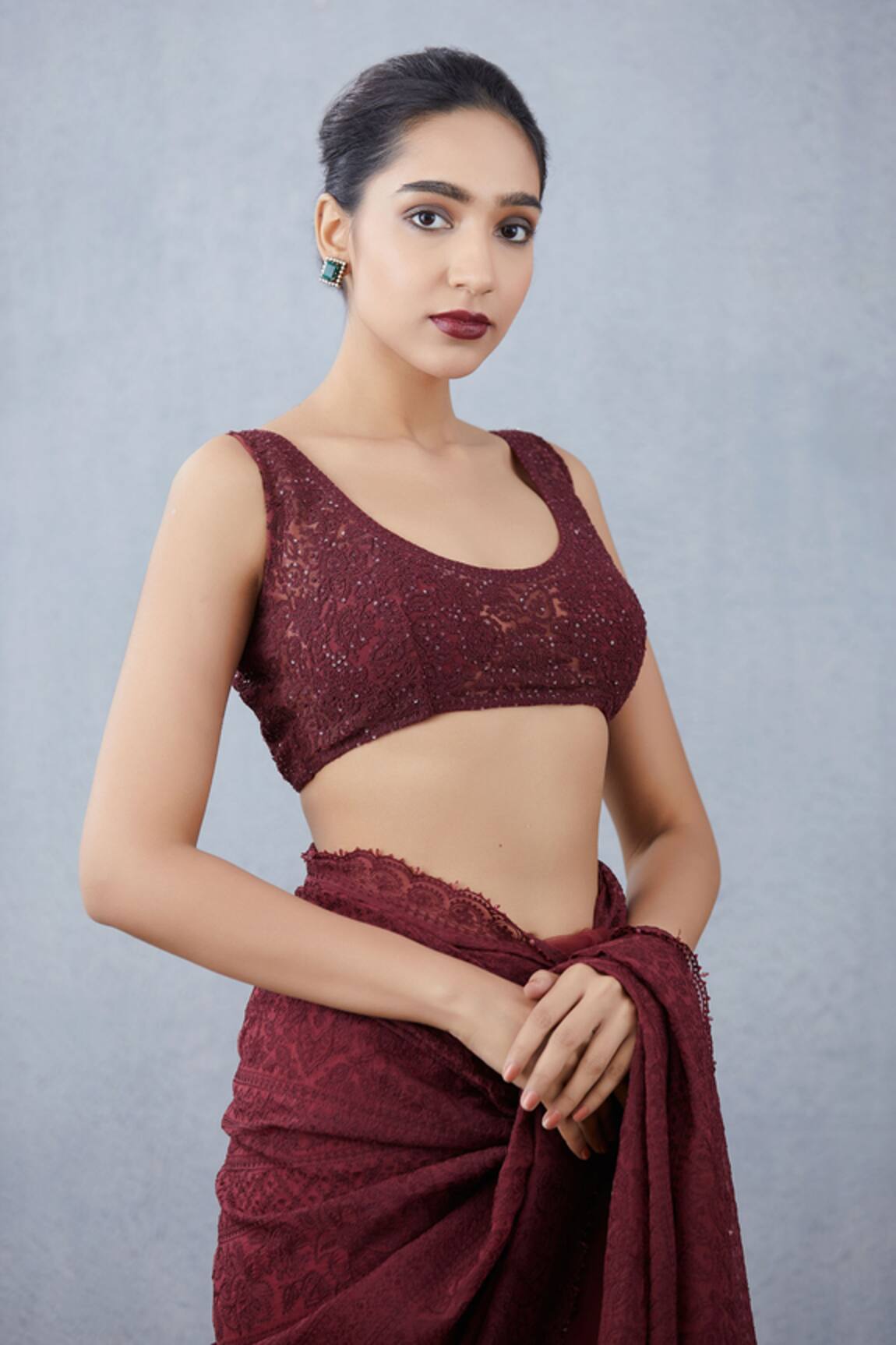 Torani Handwoven Chanderi Silk Organza Blouse 