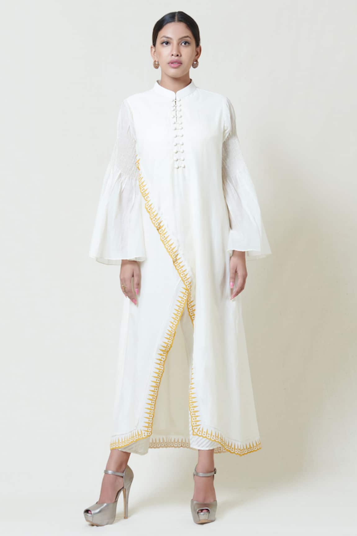 Brij Embroidered Kora Chanderi Kurta