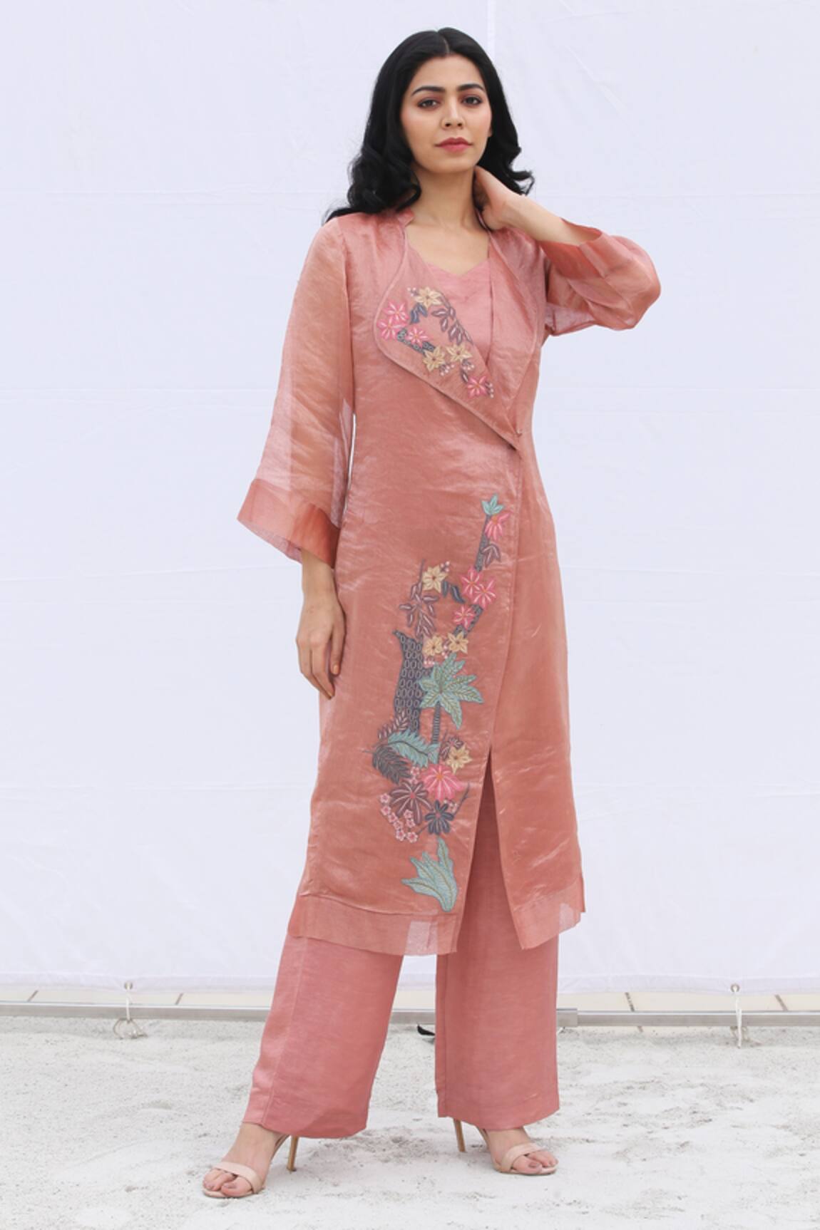 Oja Tissue Silk Jacket & Pant Set