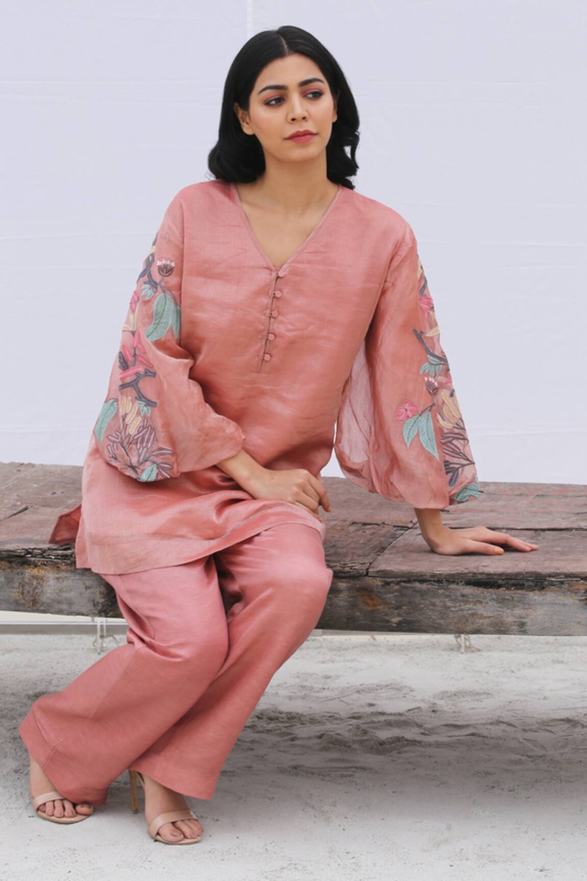 Oja Tissue Silk Tunic & Pant Set