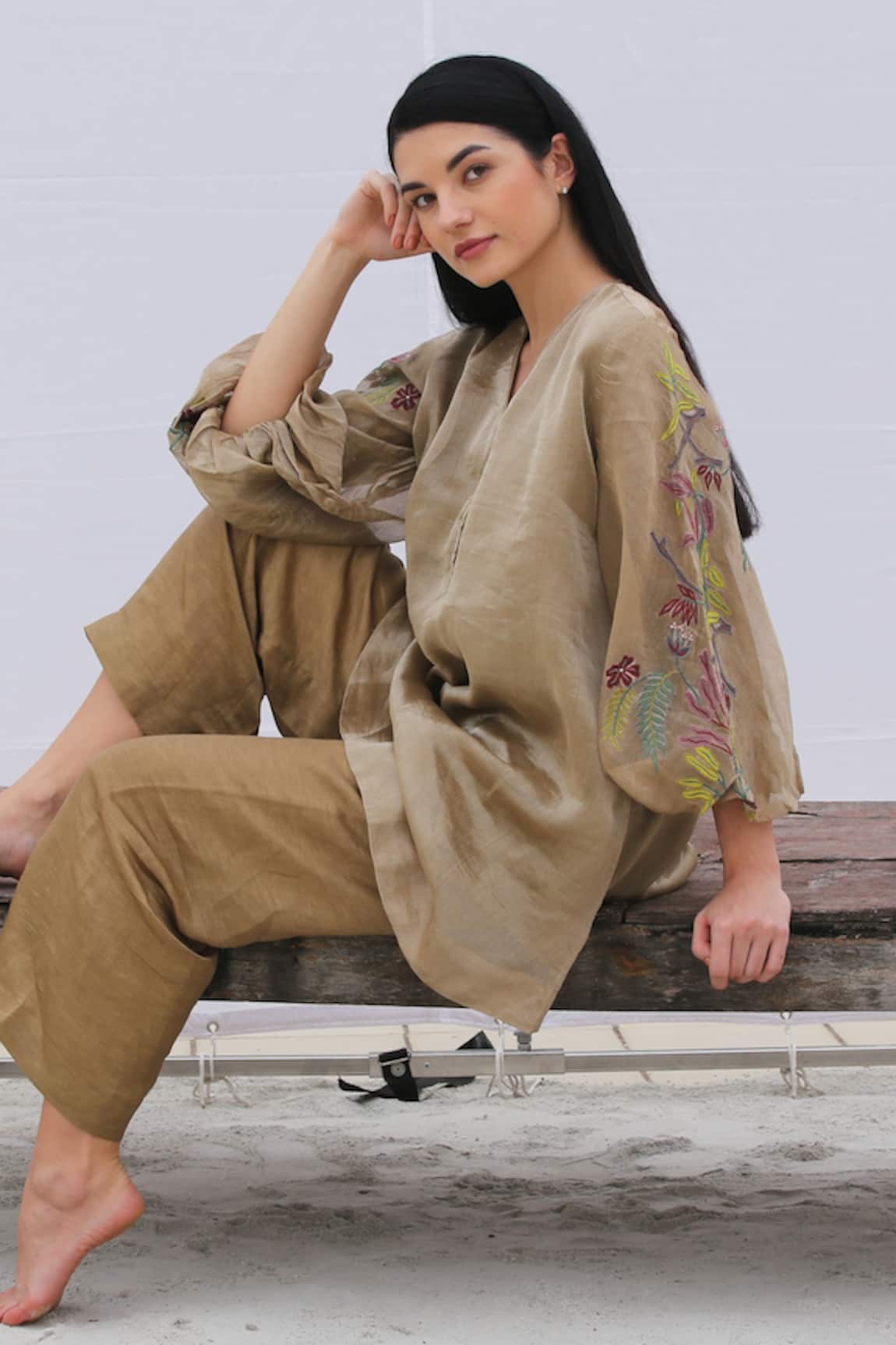 Oja Tissue Silk Tunic & Pant Set