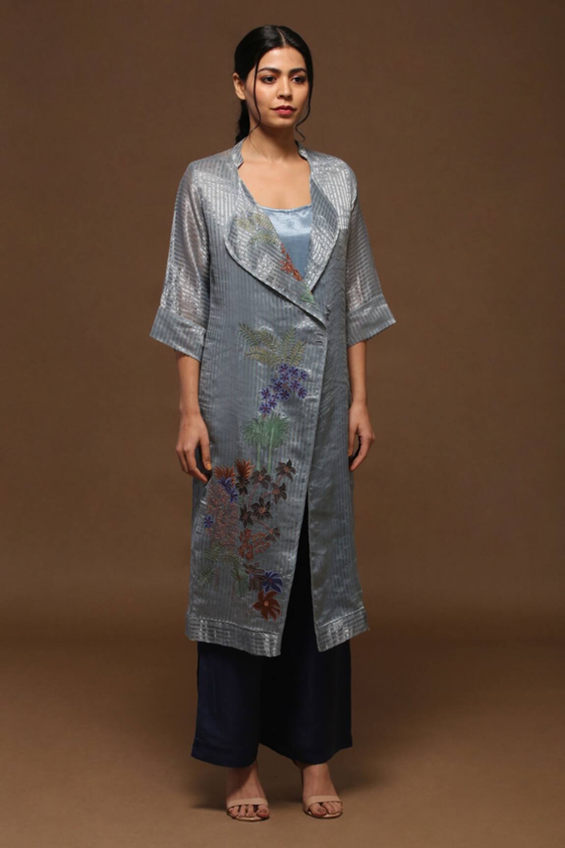 Oja Tissue Silk Jacket & Pant Set 