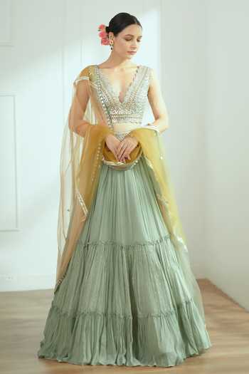 STUDIO IRIS Larissa Mirror Work Choli Lehenga Set 