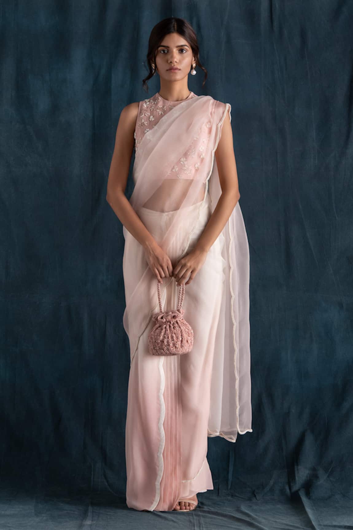 Lavanya Ahuja Pre-Draped Saree with Embroidered Blouse 