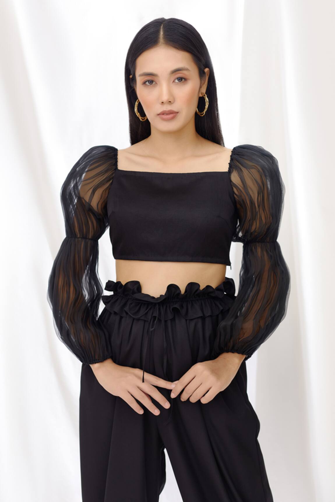 Lavanya Ahuja Balloon Sleeve Crop Top