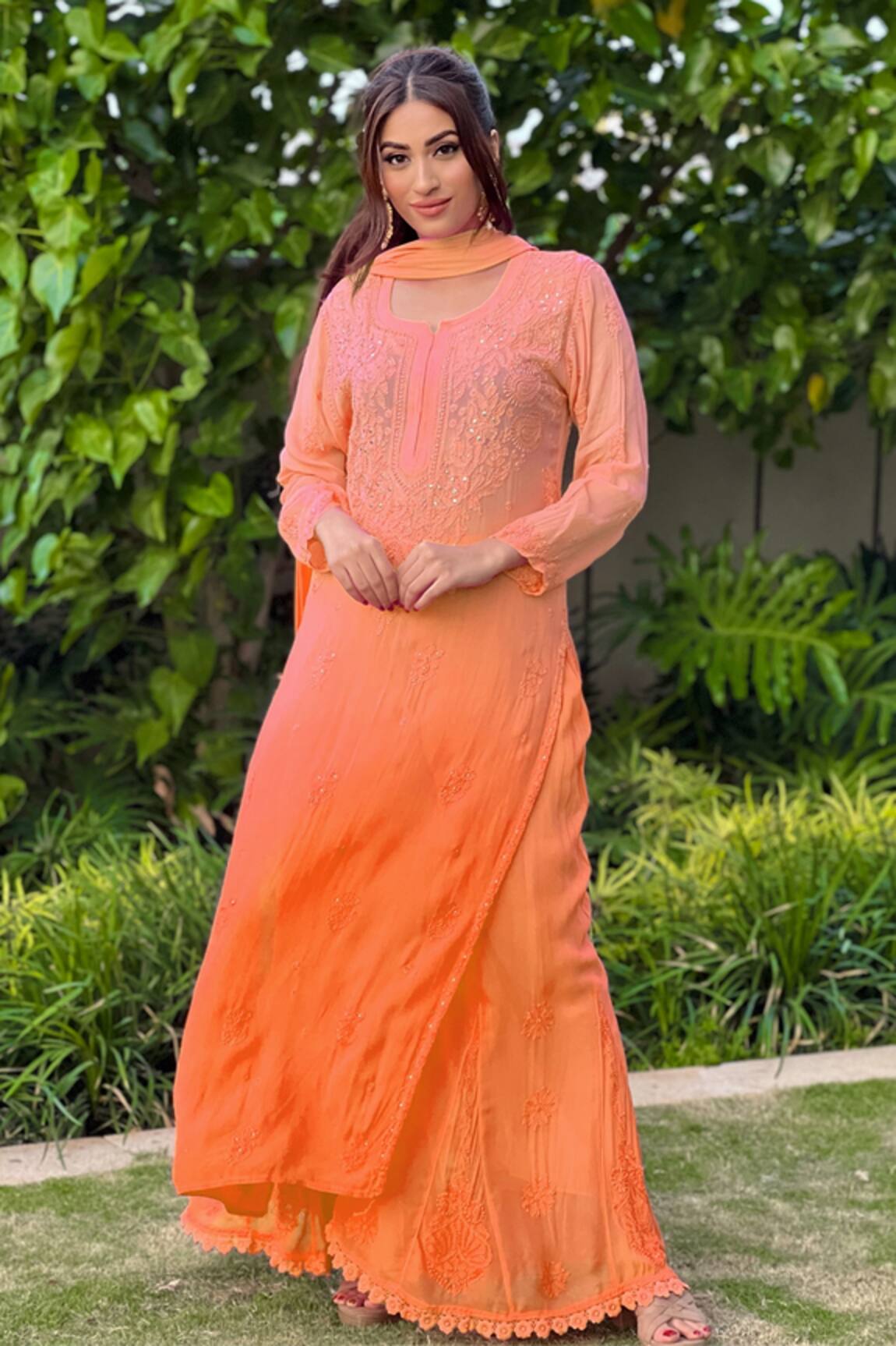 LABEL AISHWARYRIKA Chikankari Kurta Sharara Set