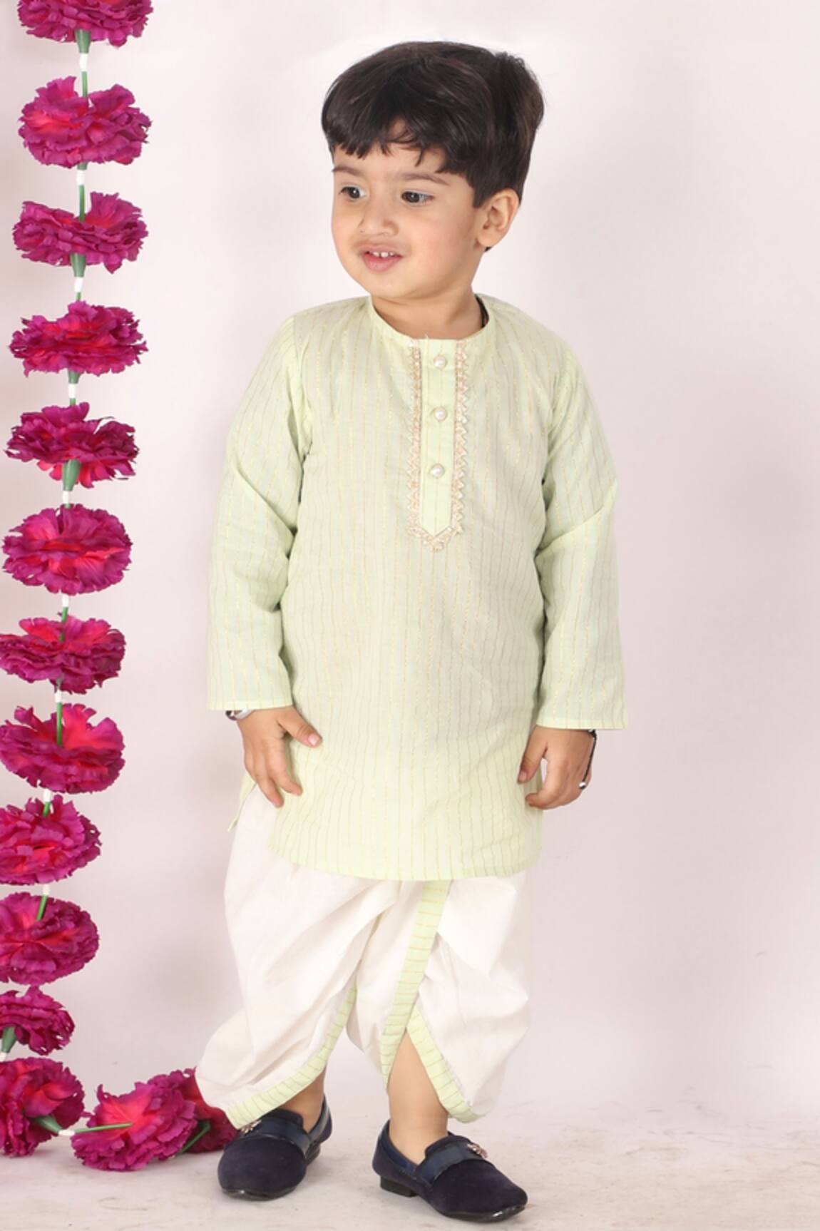 Little Bansi Cotton Printed Kurta & Dhoti Pant Set