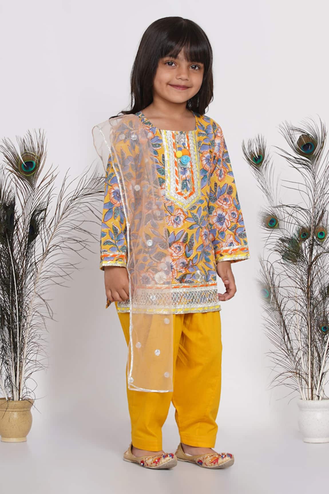 Little Bansi Floral Print Kurta Salwar Set