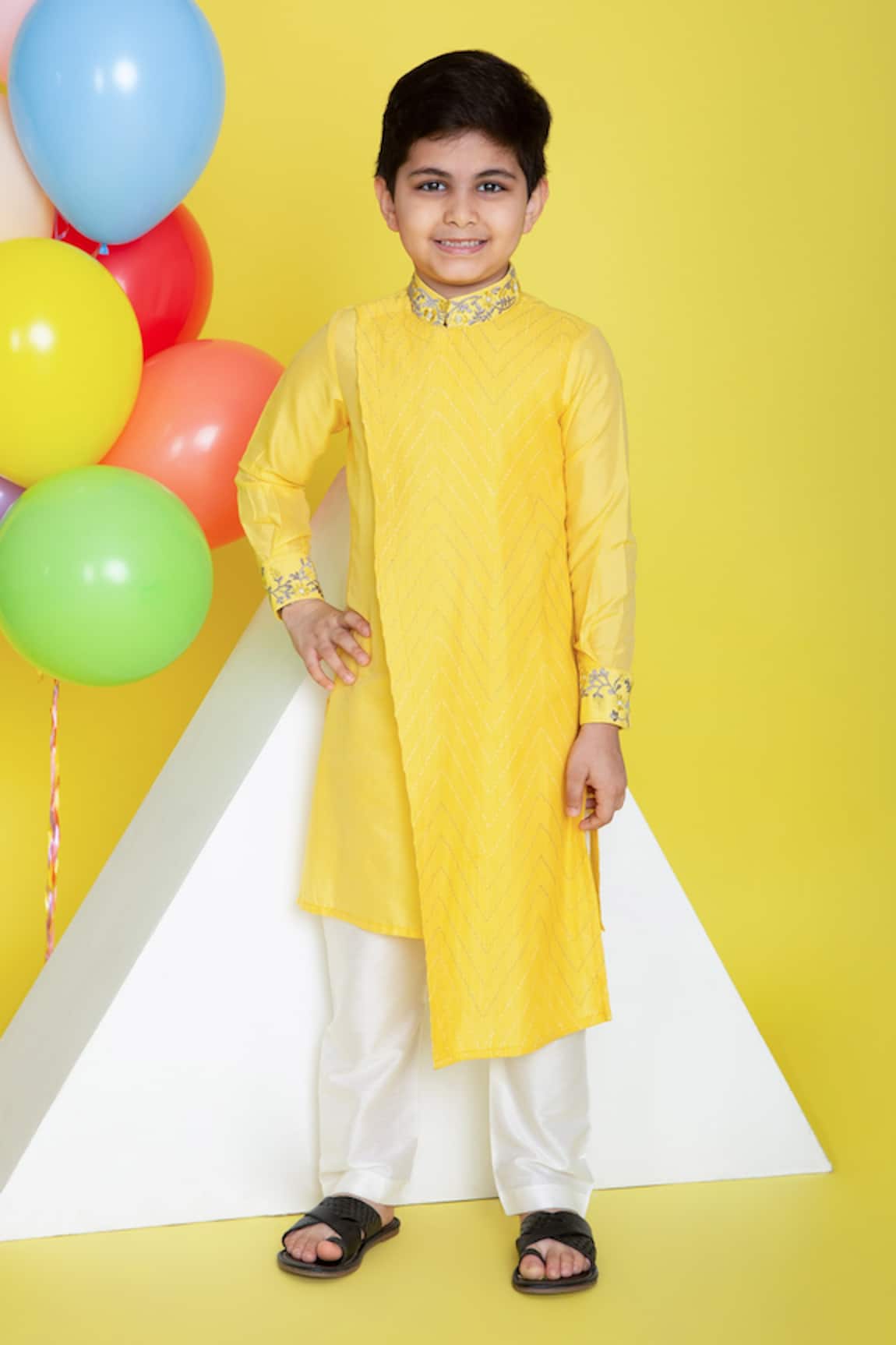 Little Boys Closet Cotton Silk Kurta Pyjama Set