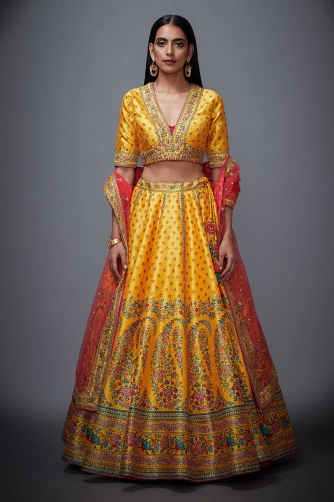 RI.Ritu Kumar Floral Print Bridal Lehenga Set 