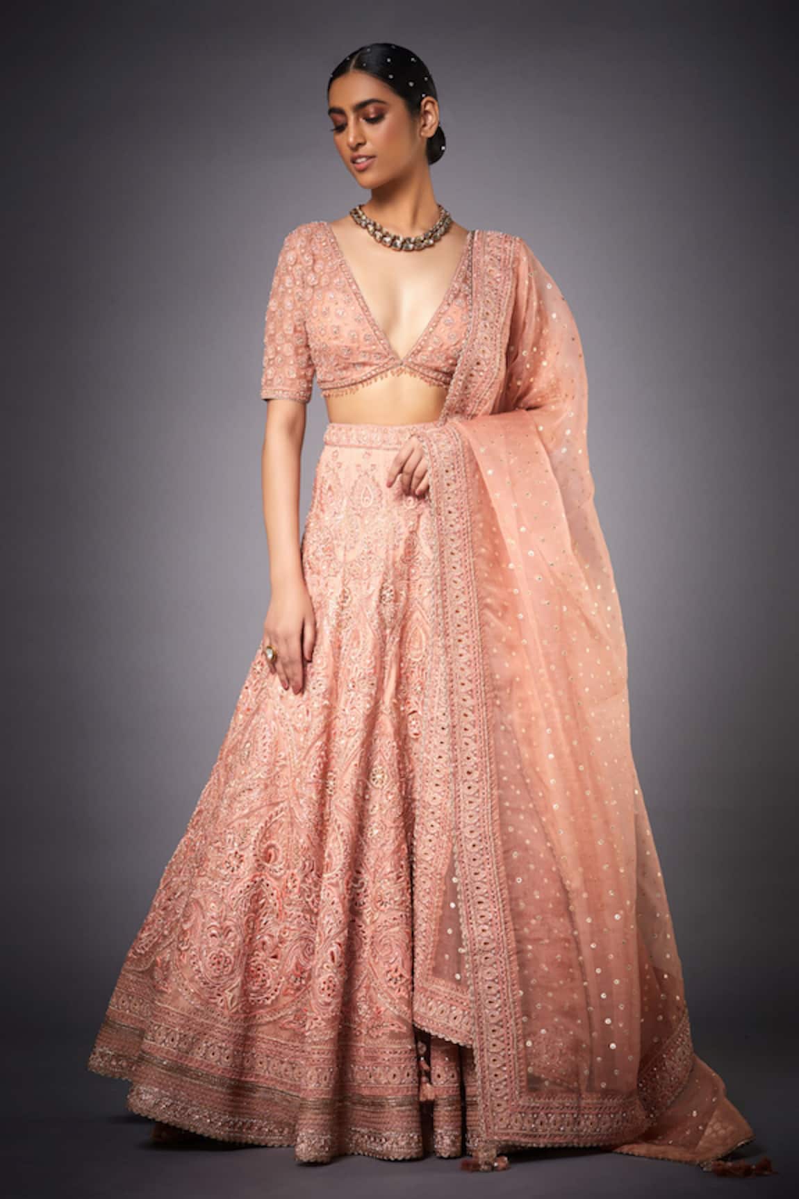 RI.Ritu Kumar Silk Embroidered Bridal Lehenga Set