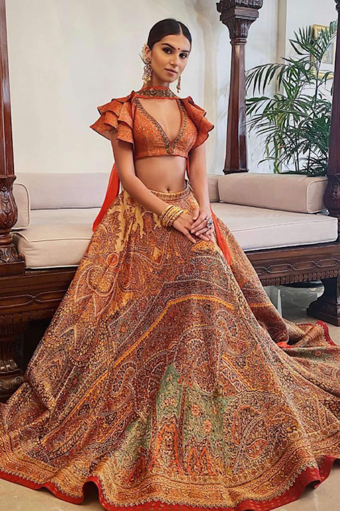 RI.Ritu Kumar Brocade Jamawar Lehenga Set