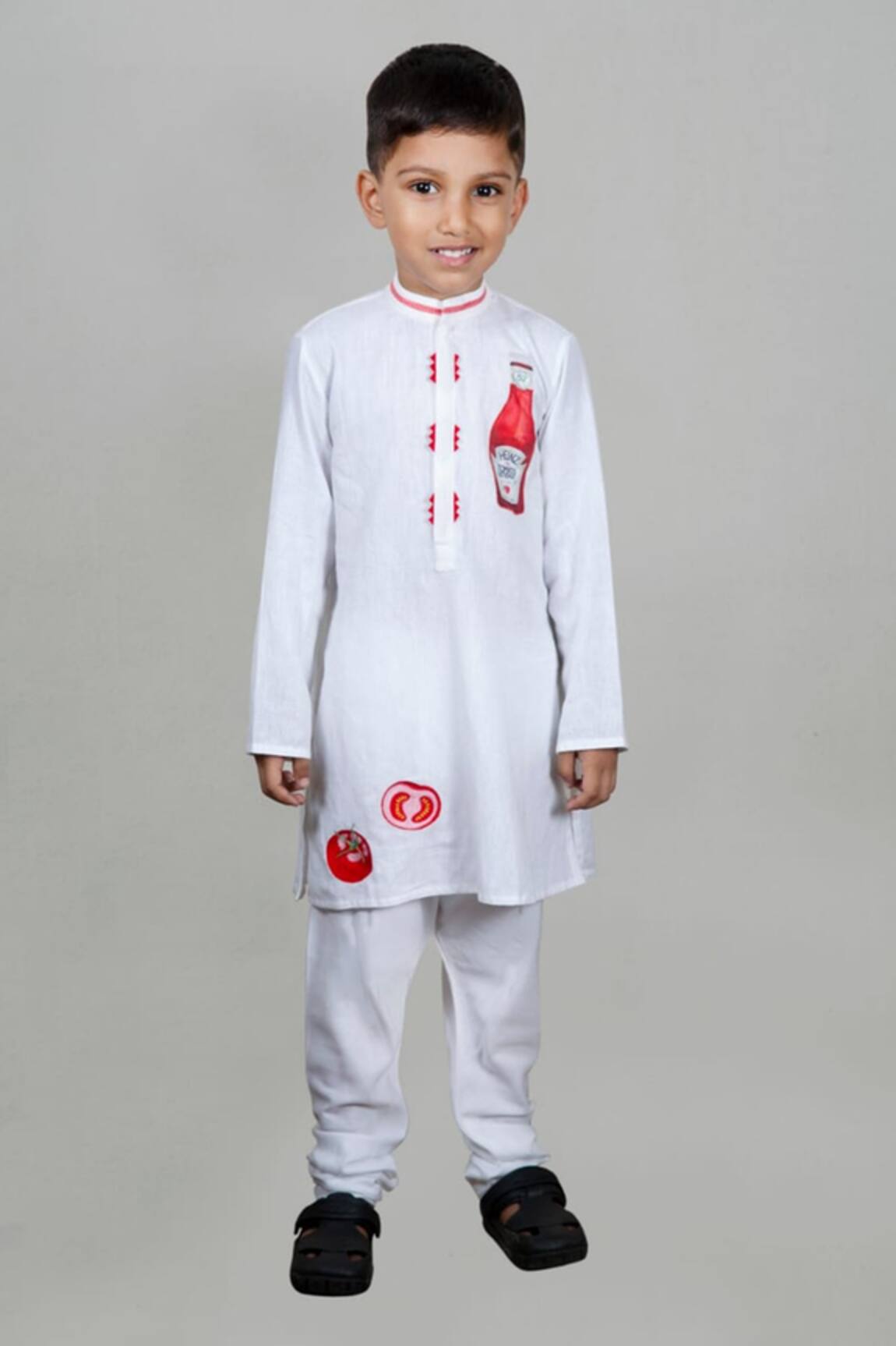 Little Brats Ketchup Print Kurta & Pant Set 
