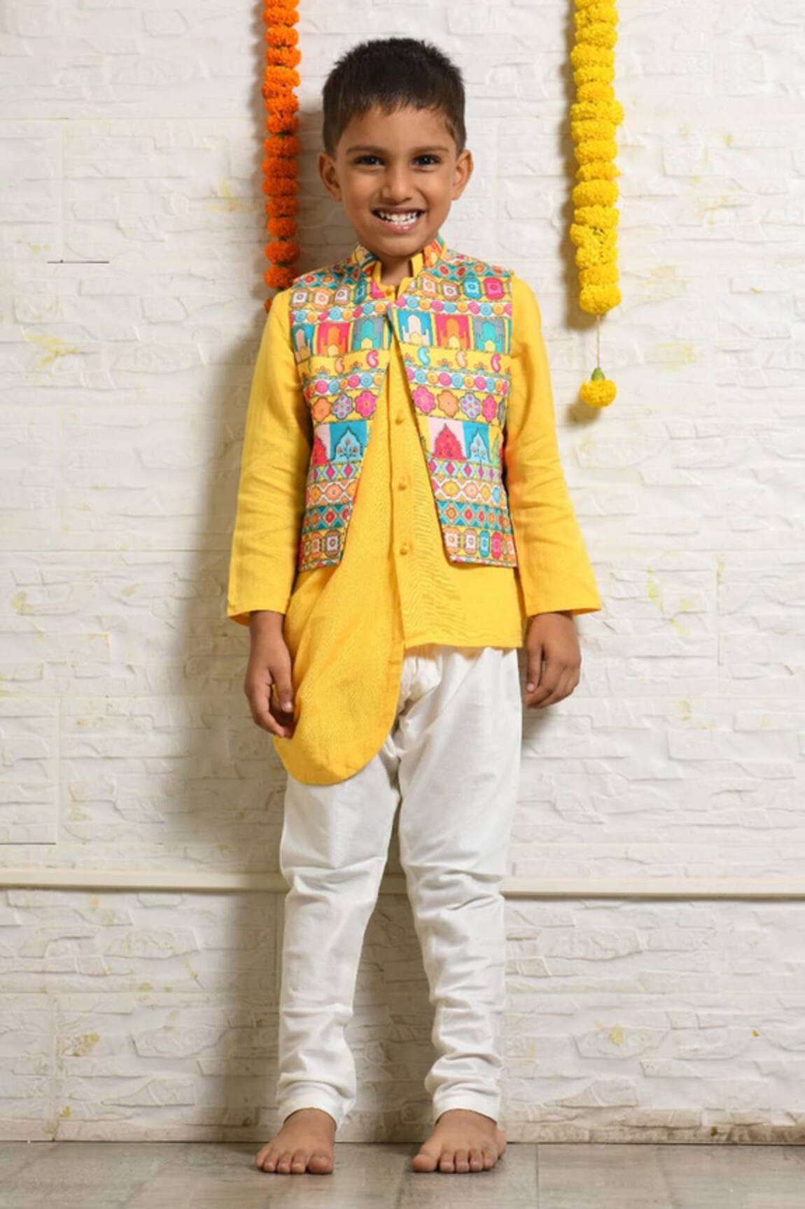 Little Brats Multicolored Printed Kurta Set 