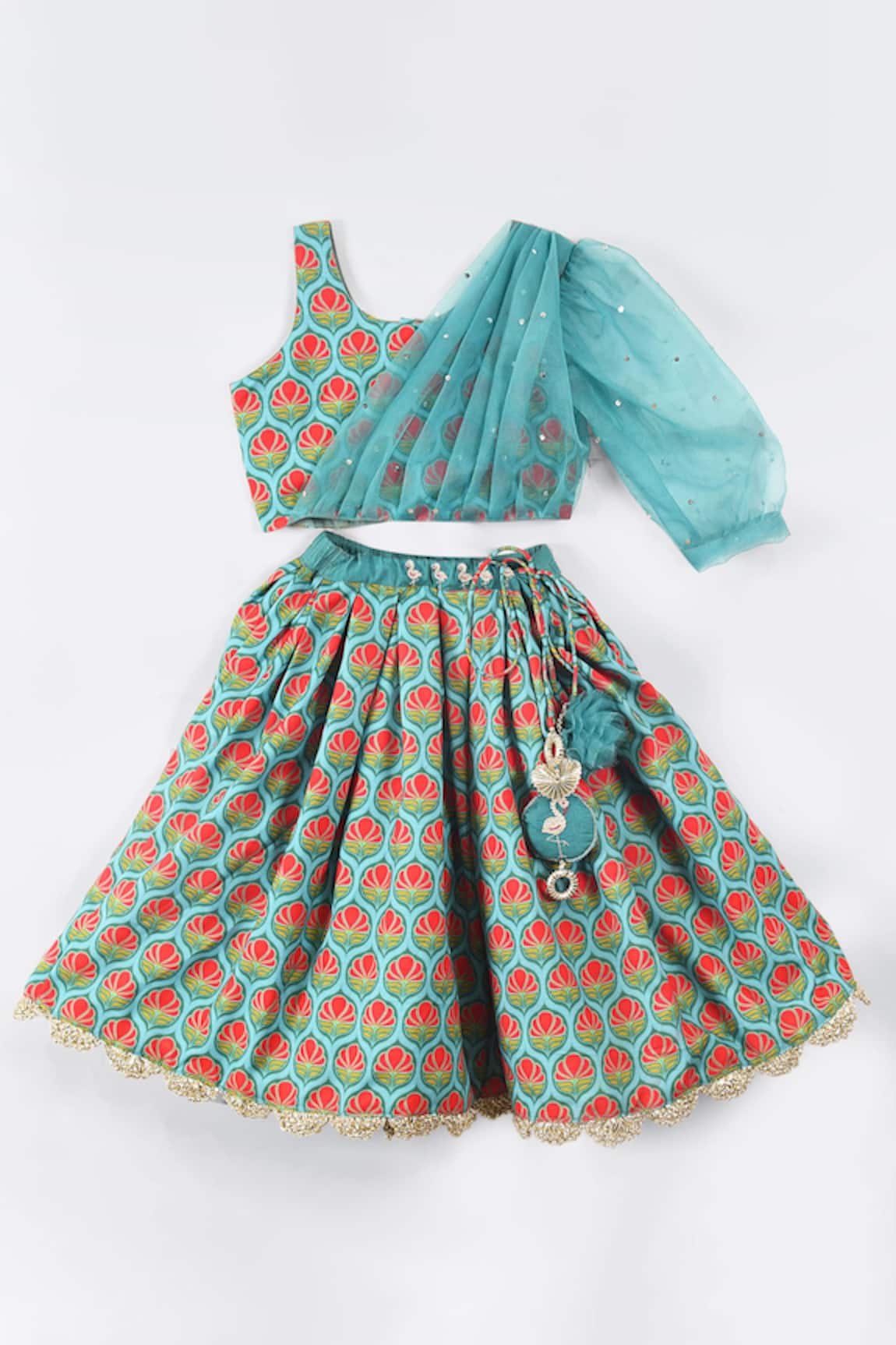 Little Brats Embroidered Lehenga & Blouse 