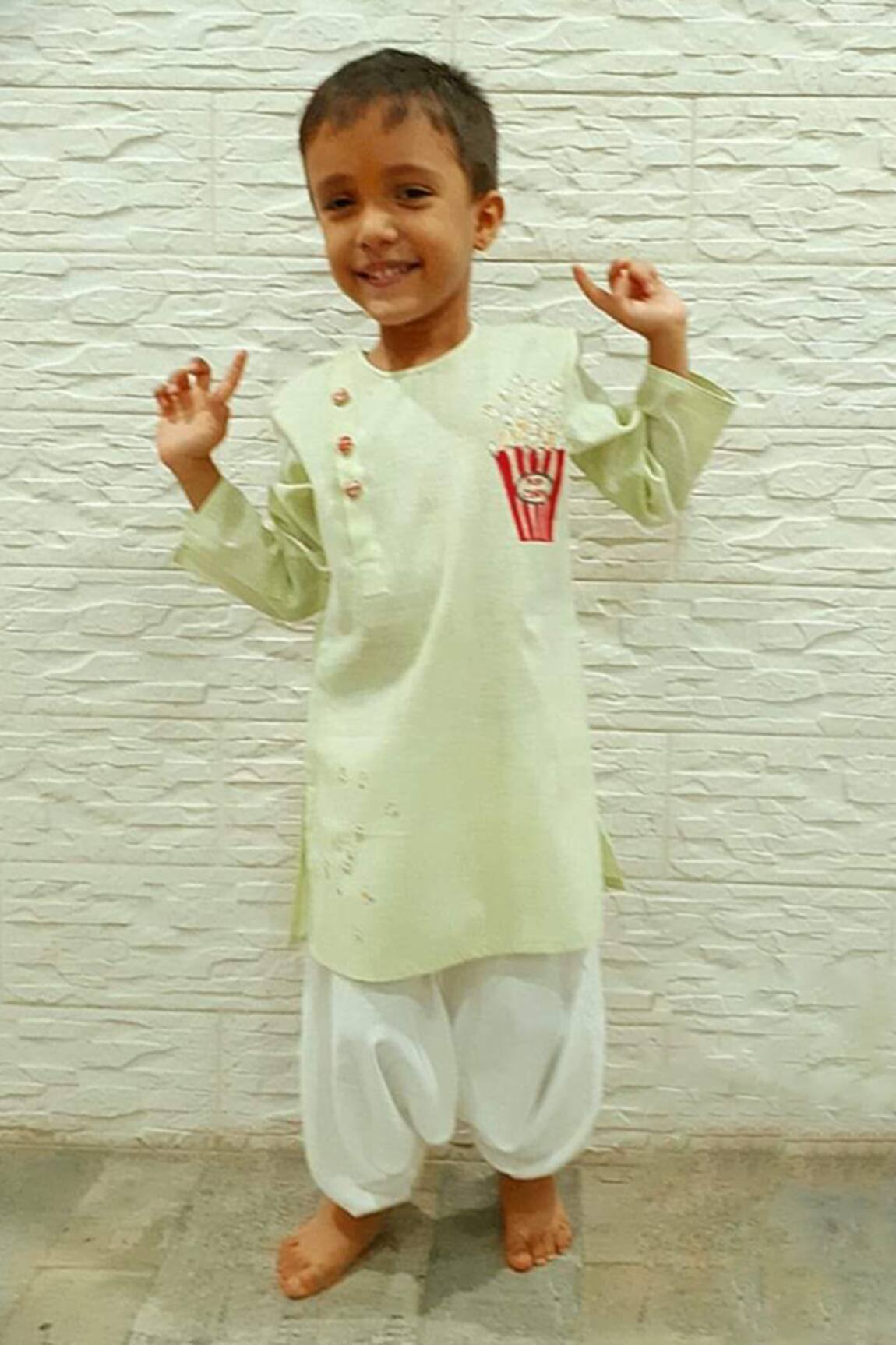 Little Brats Linen Kurta Set 