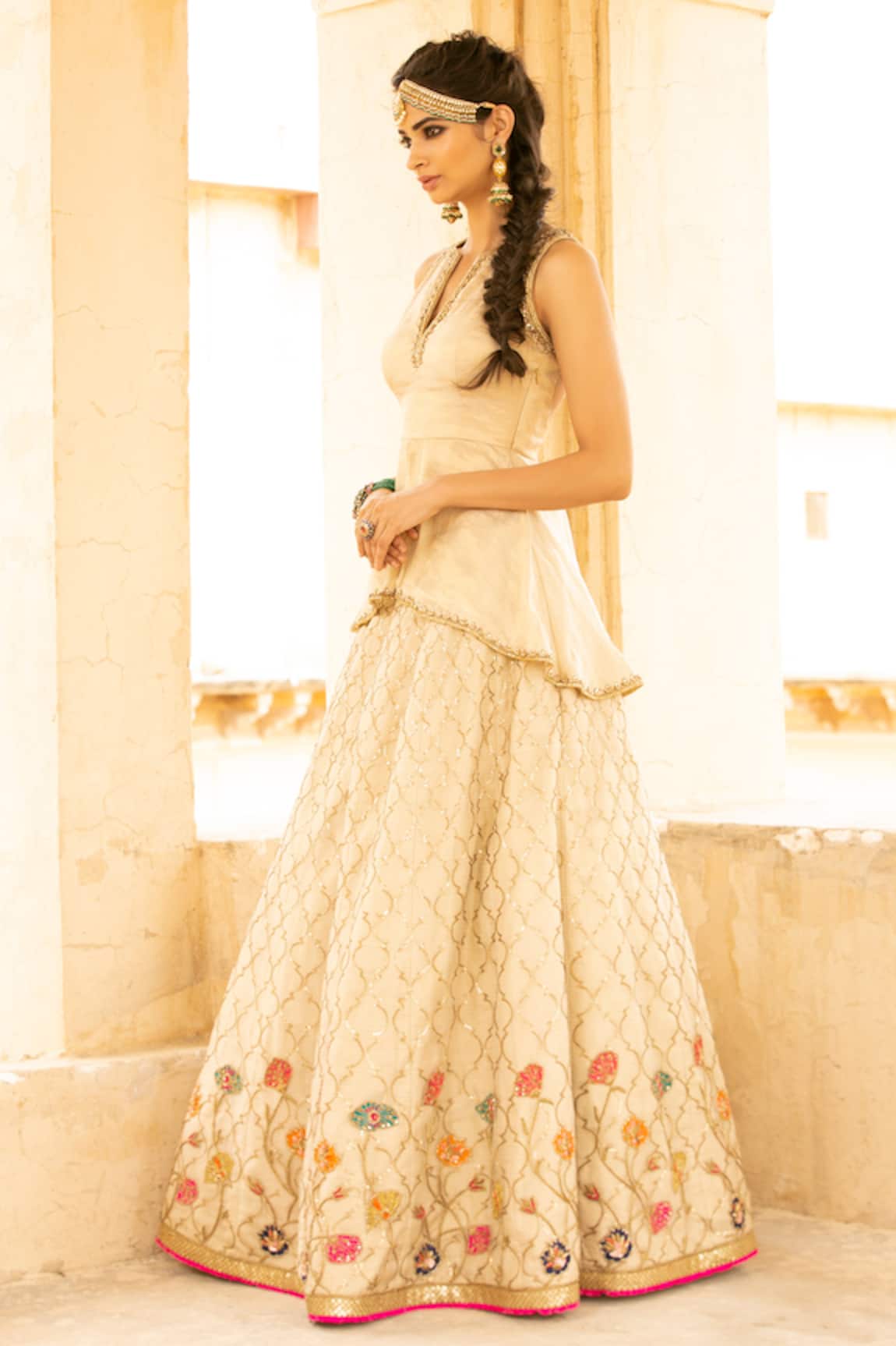 Rajiramniq Tissue Chanderi Lehenga Set