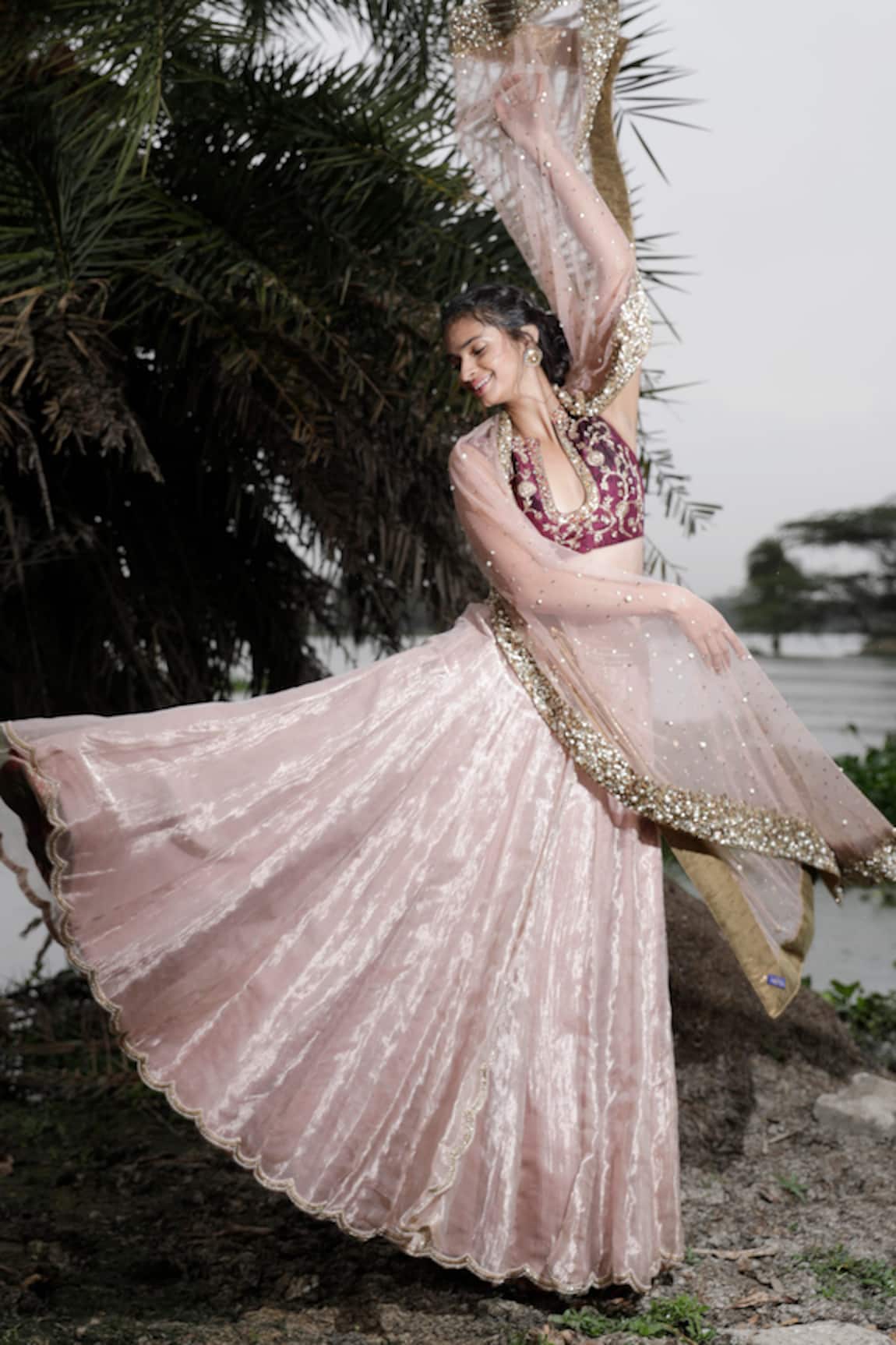 Rajiramniq Tissue Chanderi Bridal Lehenga Set