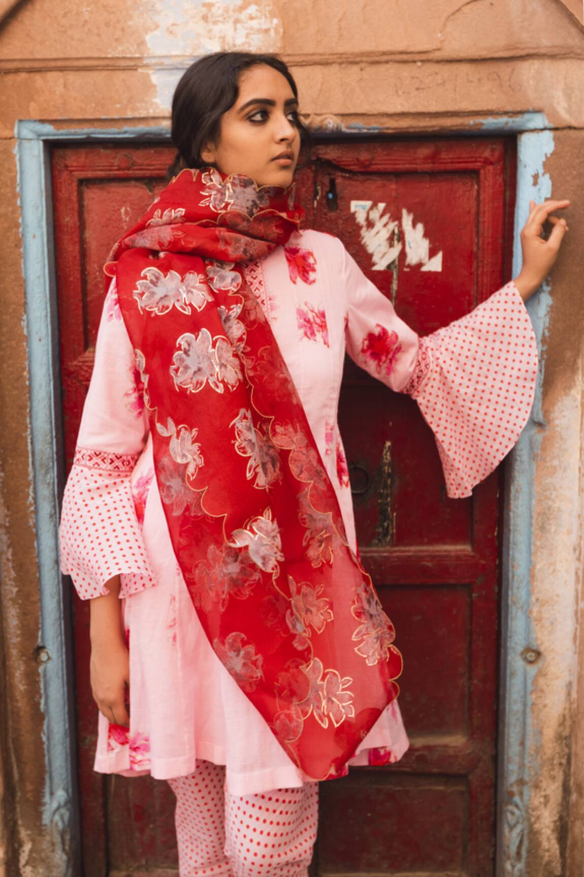 Label Earthen Printed Kurta Set