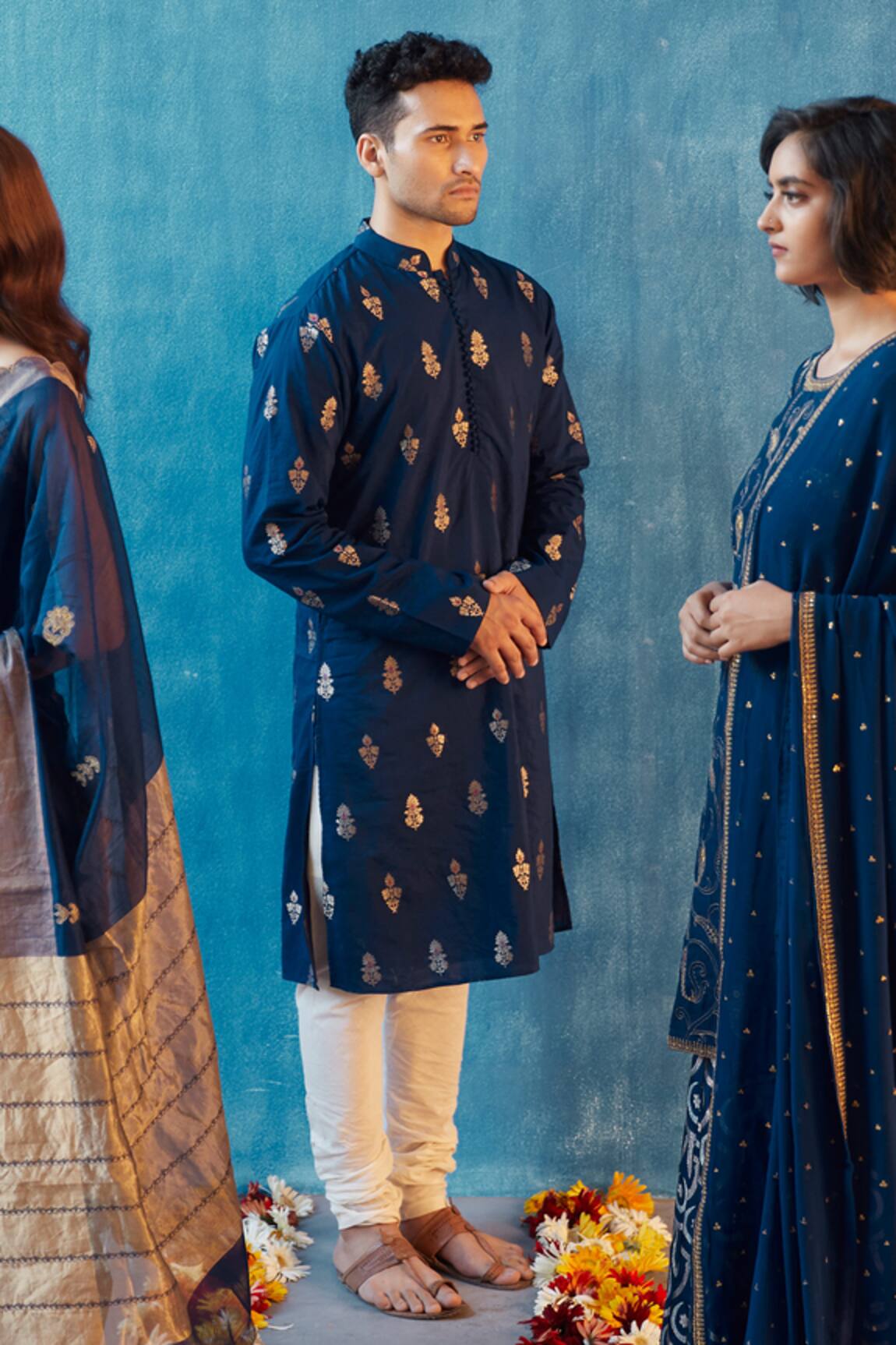 Label Earthen Embroidered Kurta Set