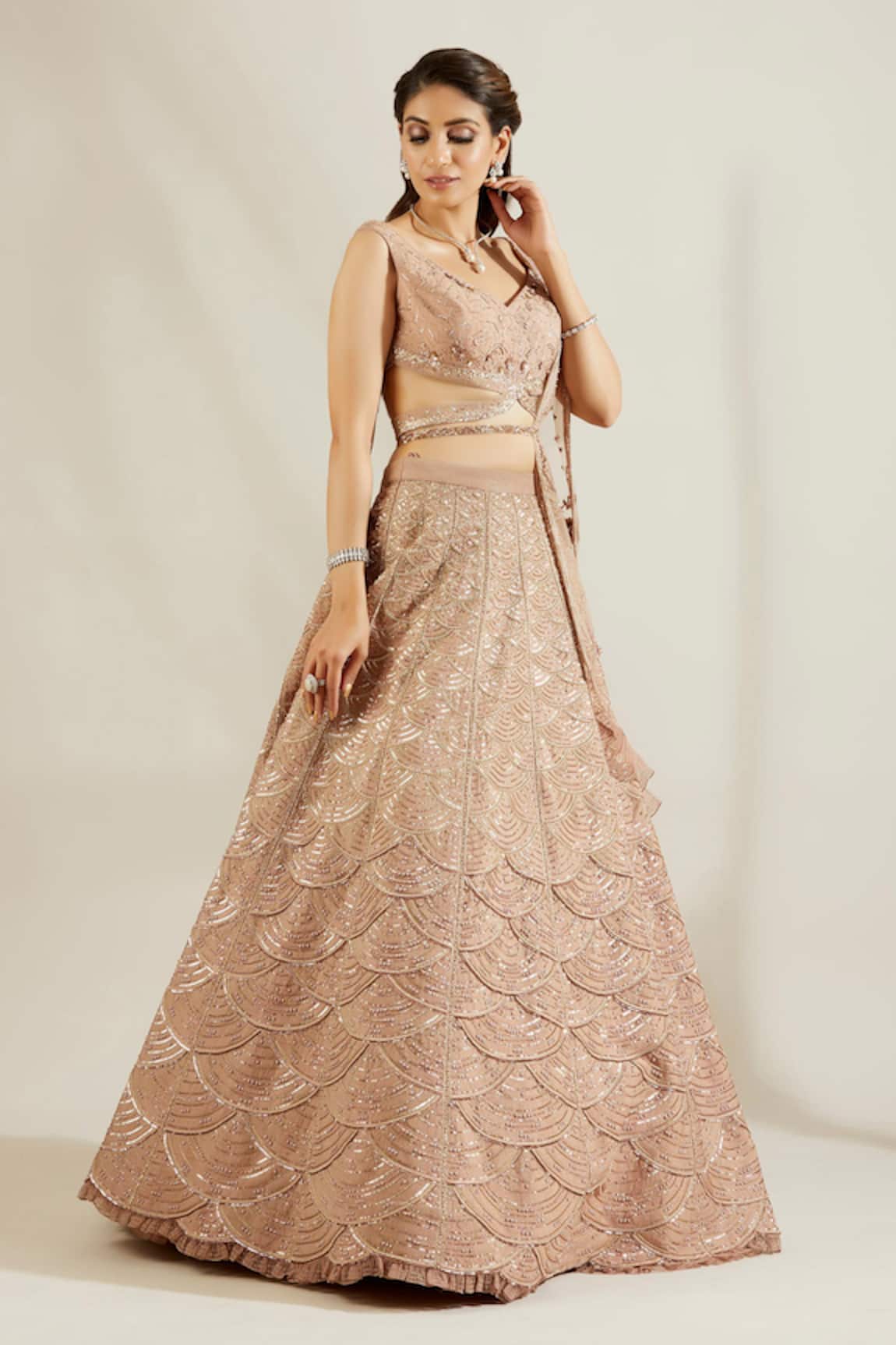 Adaara Couture Silk Embellished Bridal Lehenga Set 