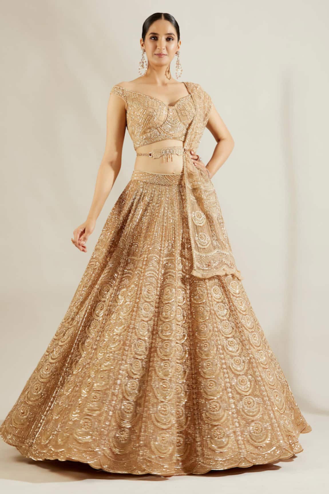 Adaara Couture Embellished Off Shoulder Lehenga Set 