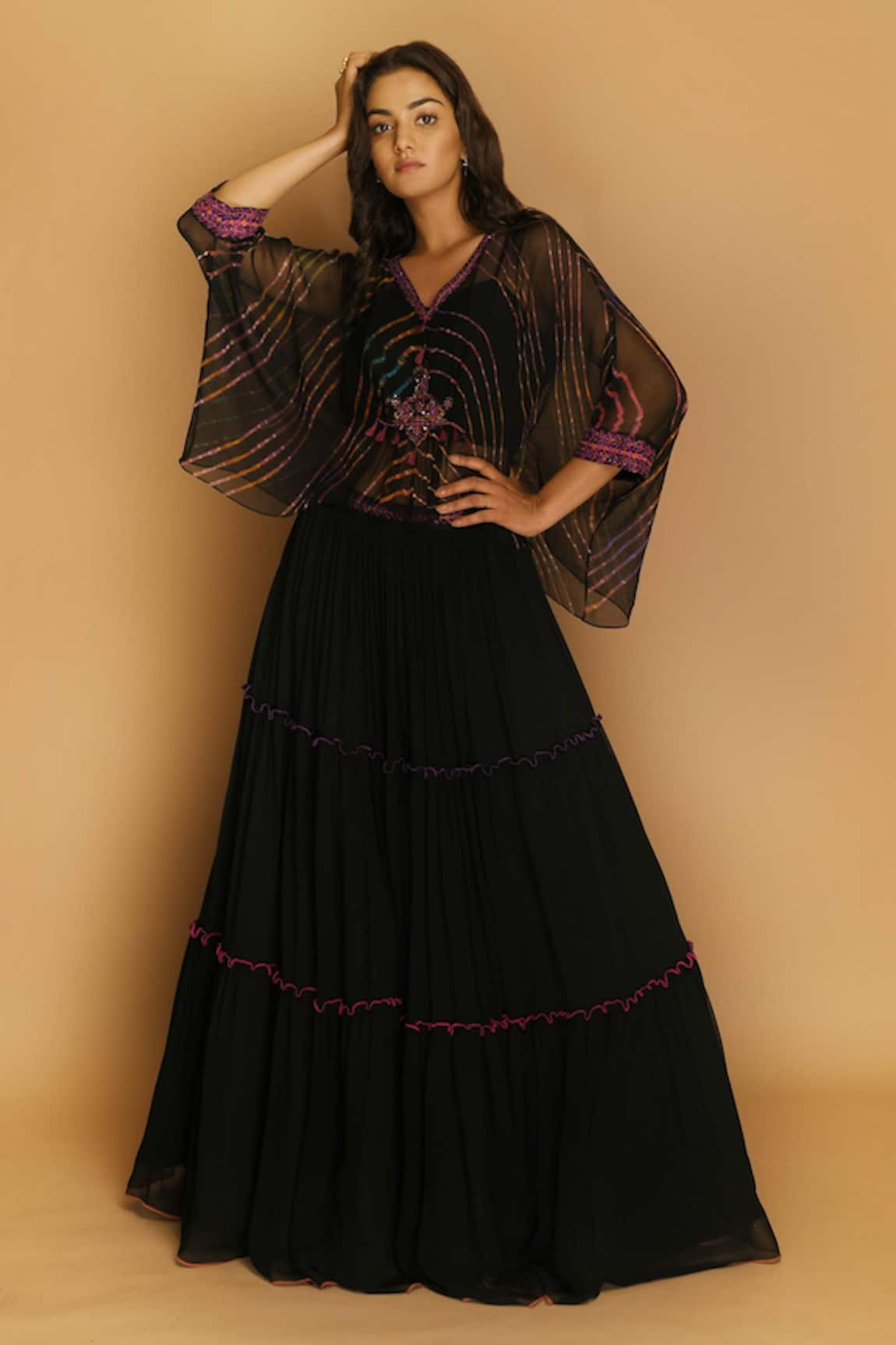 k-anshika Printed Kaftan & Lehenga Set 
