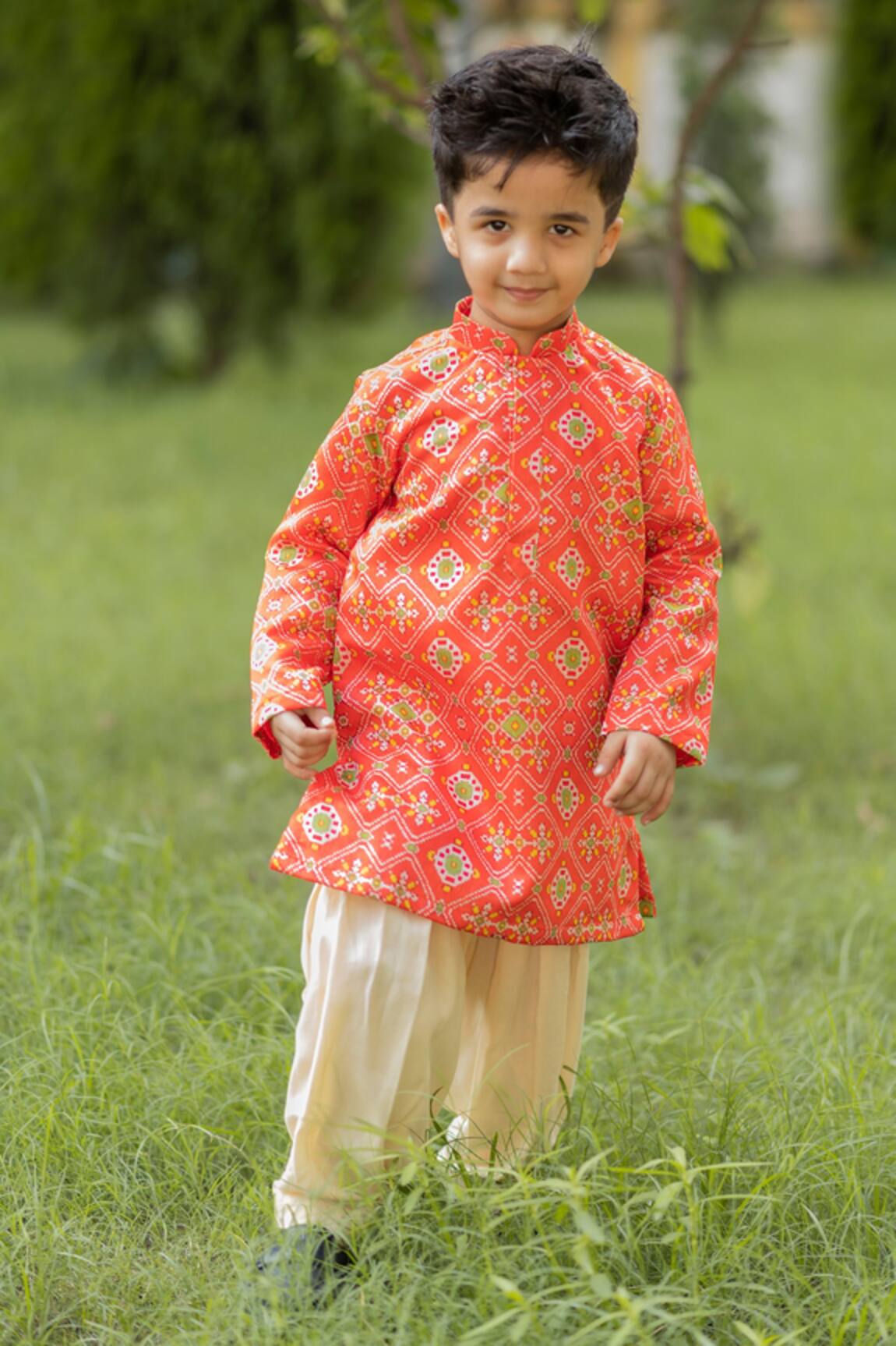 Lil Angels Ikat Kurta Set 